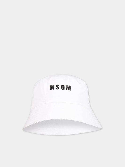 Cloche bianco per bambini con logo,Msgm Kids,MS029390 001