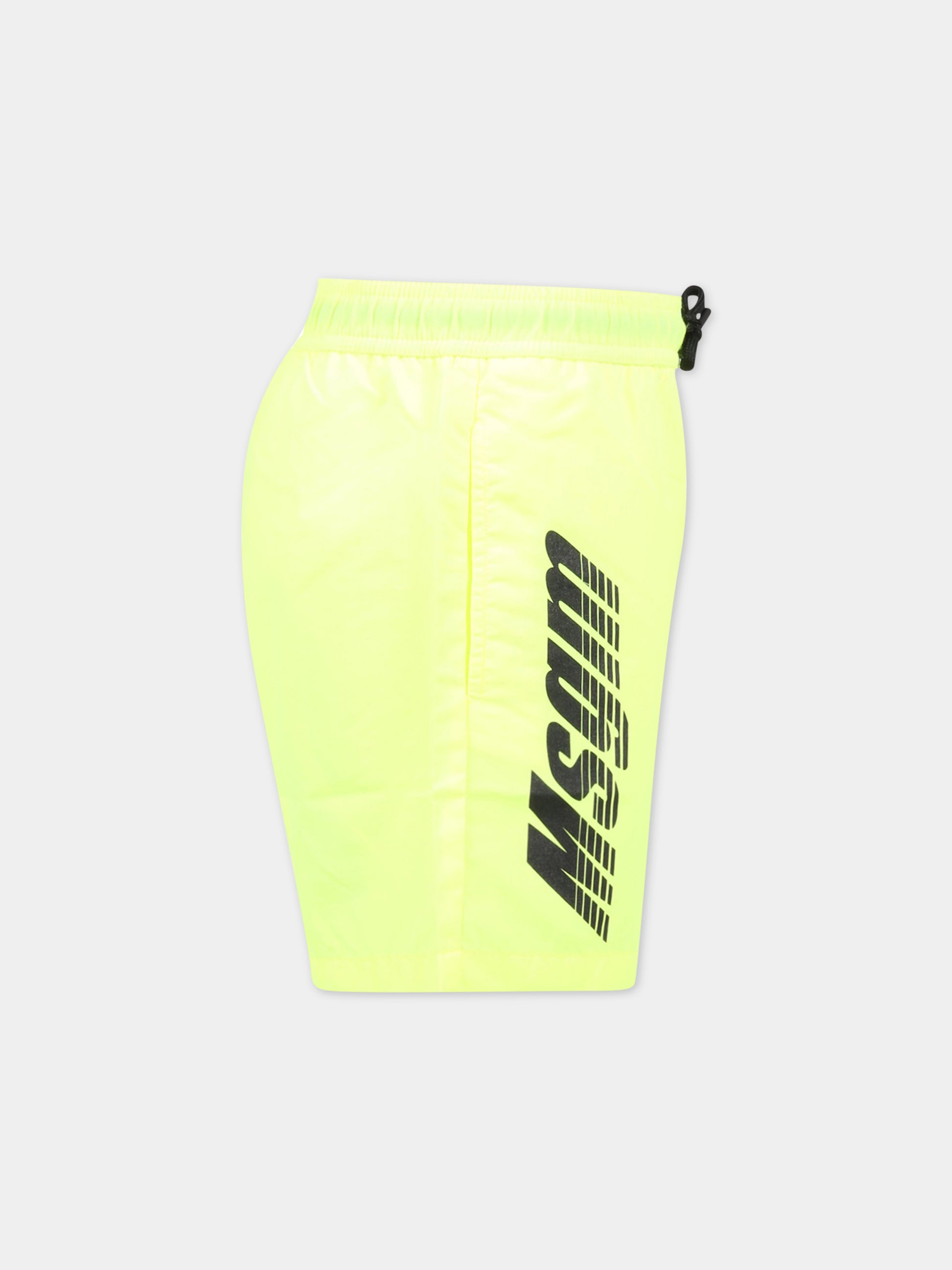 Boxer mare giallo per bambino con logo nero,Msgm Kids,MS029495 023