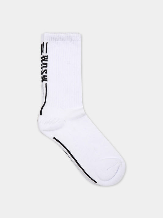 Calze bianche per bambino con logo,Msgm Kids,MS029347 001