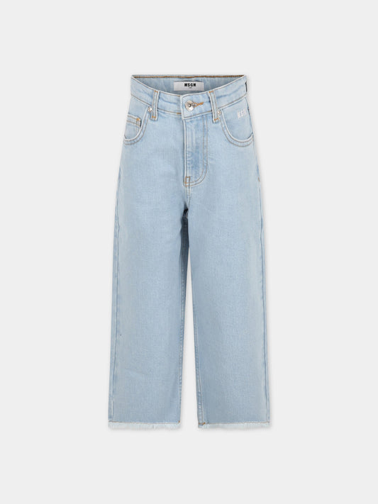 Jeans celesti per bambina con logo,Msgm Kids,MS029379 126
