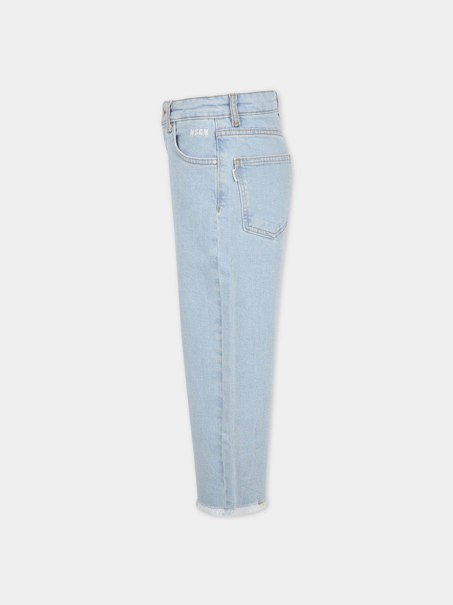 Jeans celesti per bambina con logo,Msgm Kids,MS029379 126