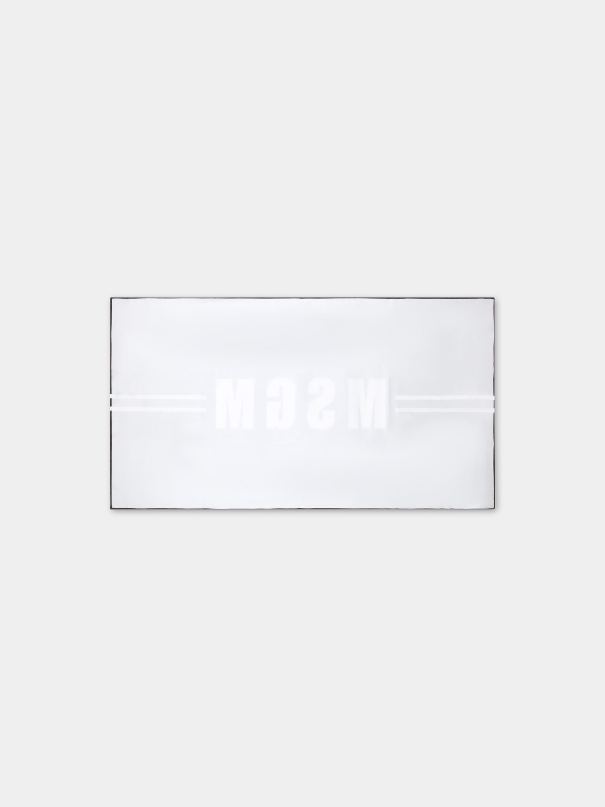 Telo-mare nero per bambini con logo bianco,Msgm Kids,MS029346 110