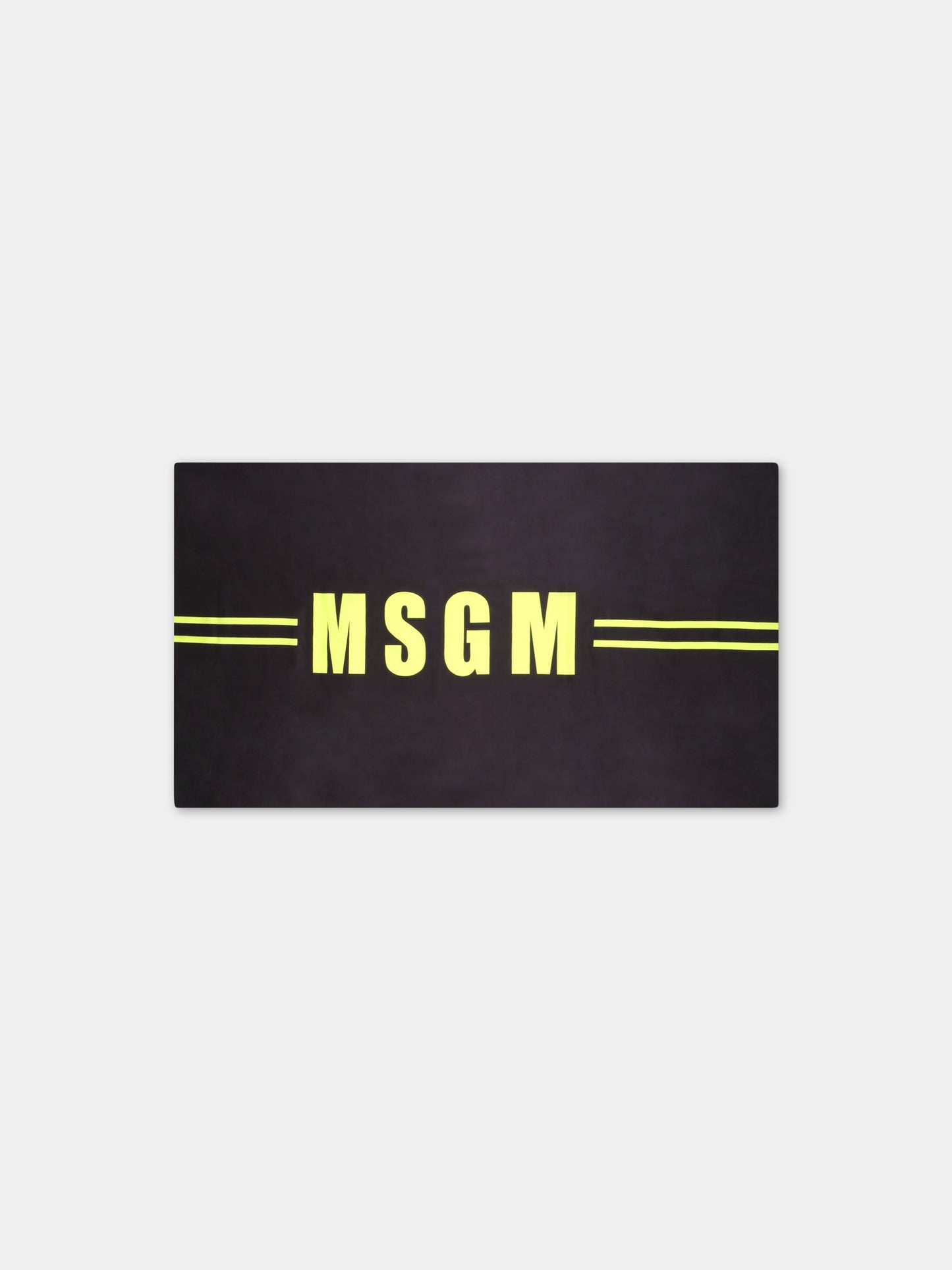 Telo-mare nero per bambini con logo giallo,Msgm Kids,MS029346 110/28