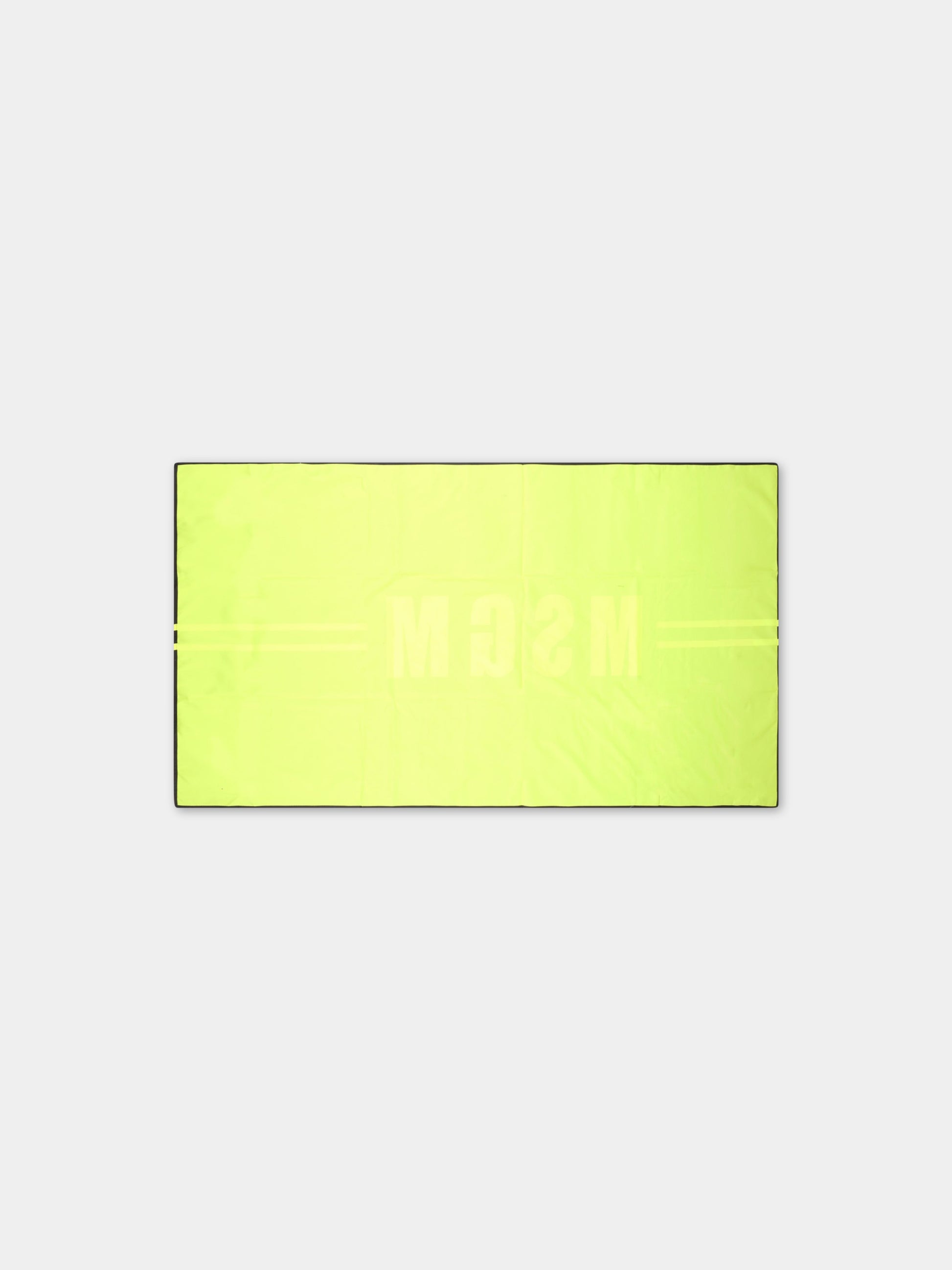 Telo-mare nero per bambini con logo giallo,Msgm Kids,MS029346 110/28