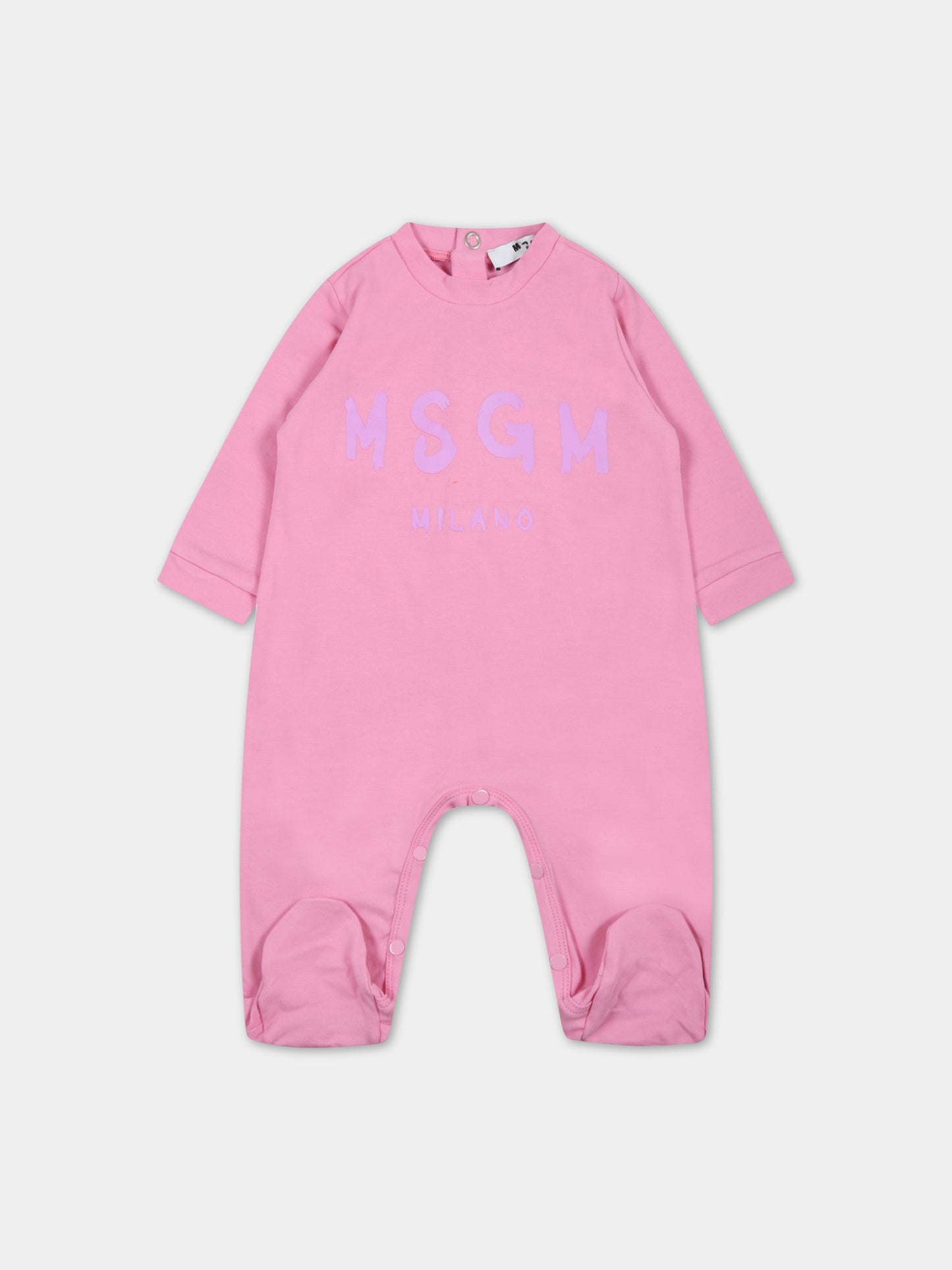 Set rosa per neonata con logo viola,Msgm Kids,MS029364 042