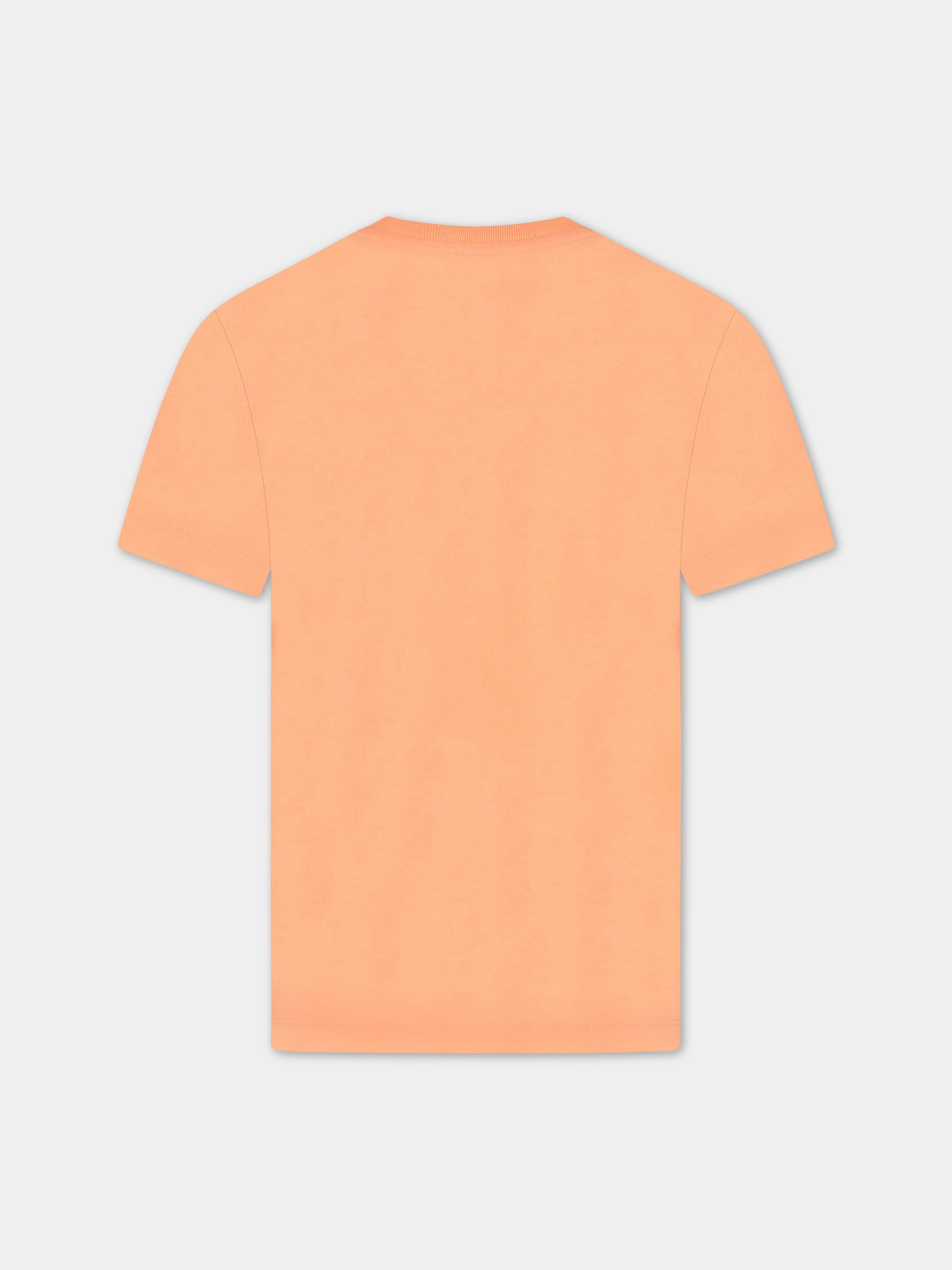 T-shirt arancione per bambina con logo bianco,Off White,OGAA001S23JER0022101