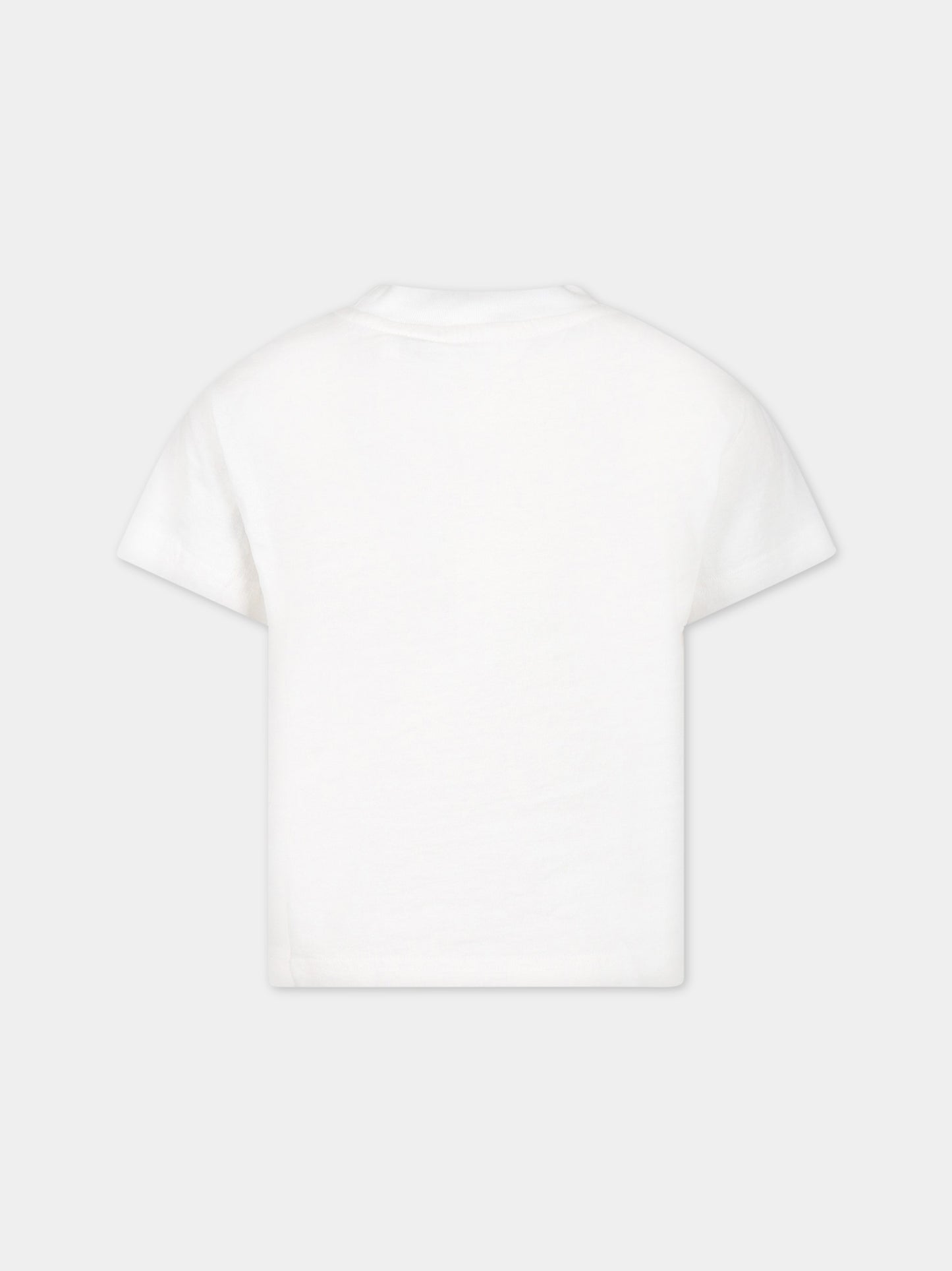 T-shirt bianca per bambino con stampa logo,Palm Angels,PBAA003C99JER0010160