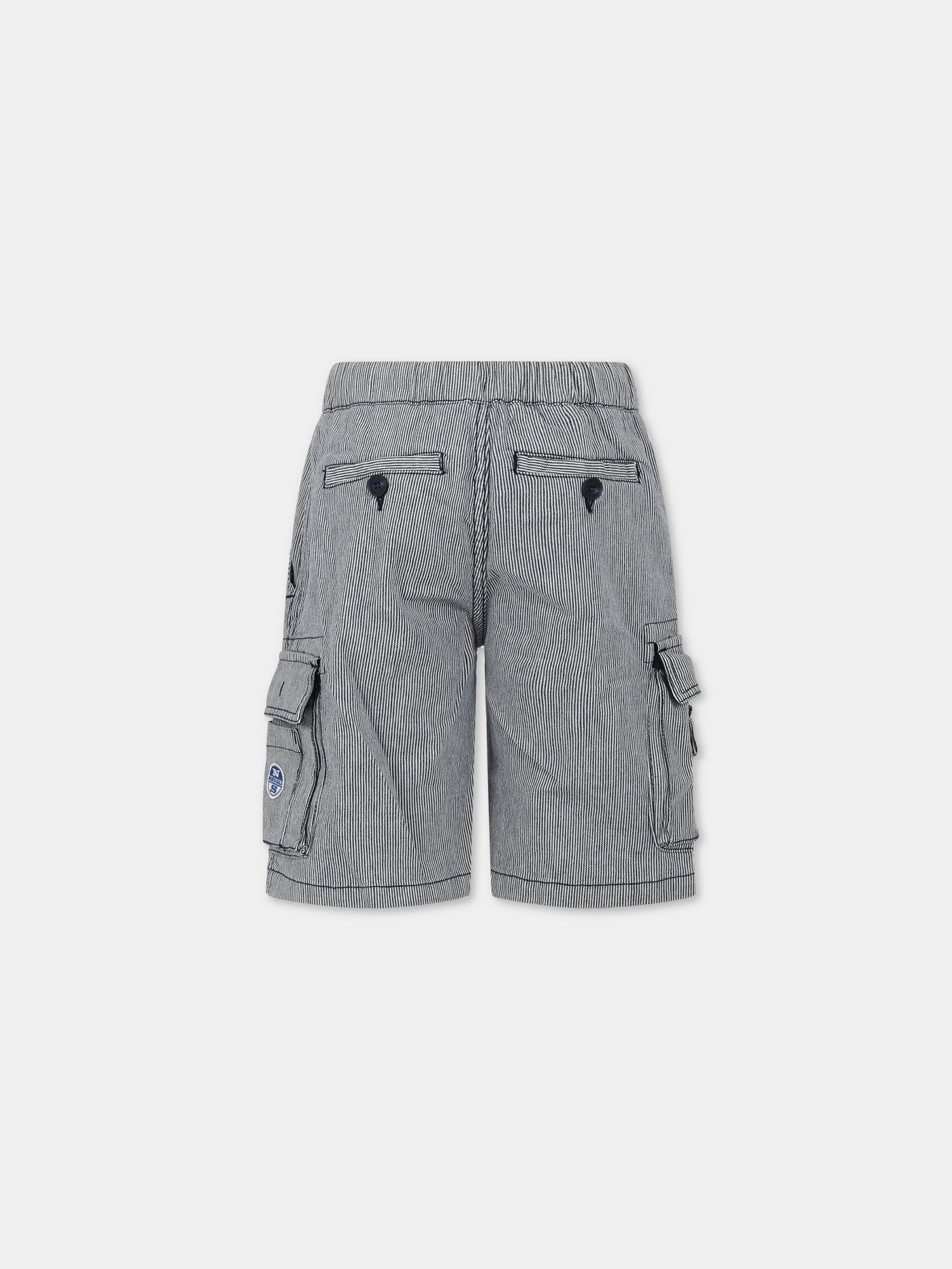 Shorts multicolor per bambino con logo,North Sails,775376 000 C001