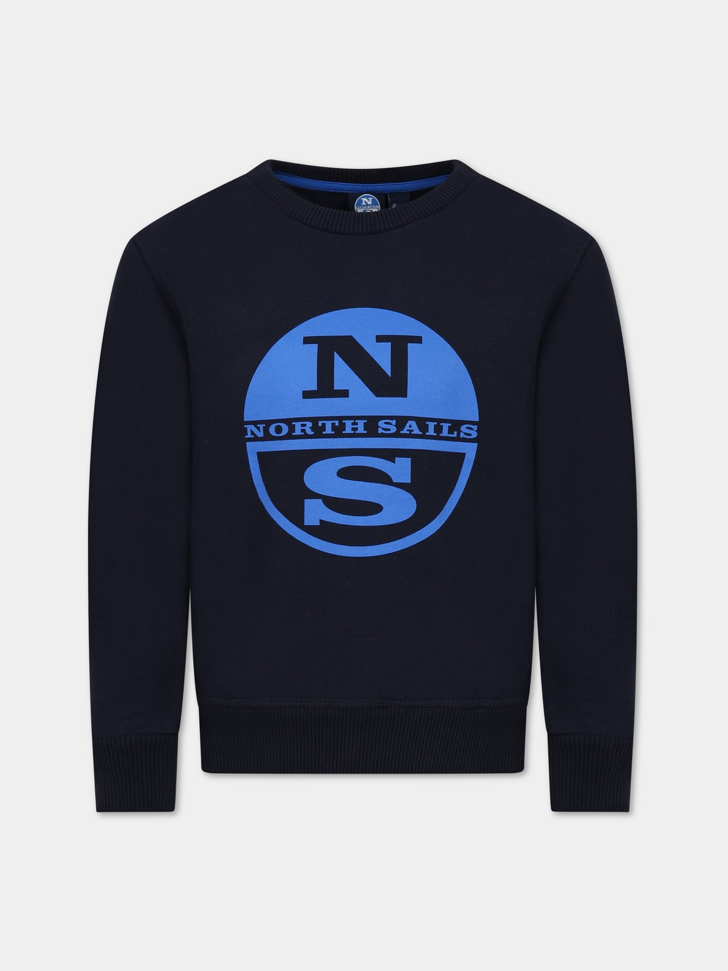 Felpa blu per bambino con logo azzurro,North Sails,794406 000 0802