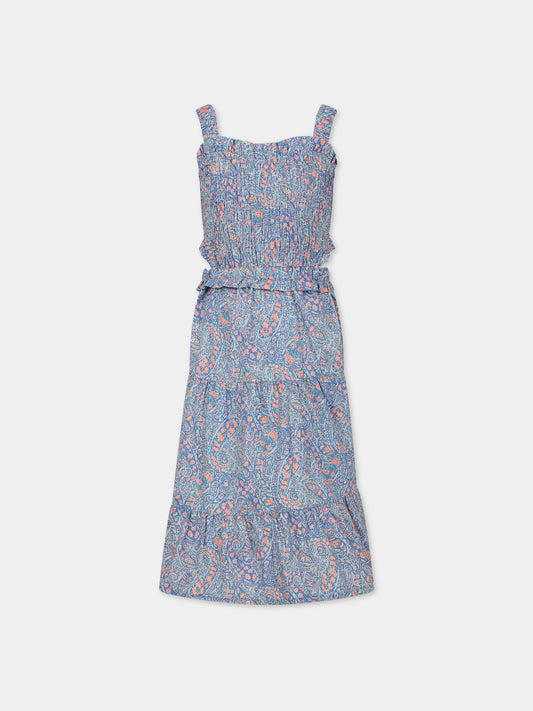Vestito blu per bambina con stampa liberty  Bourton Bloom,The New Society,S23 K WV01 ALBERTINA