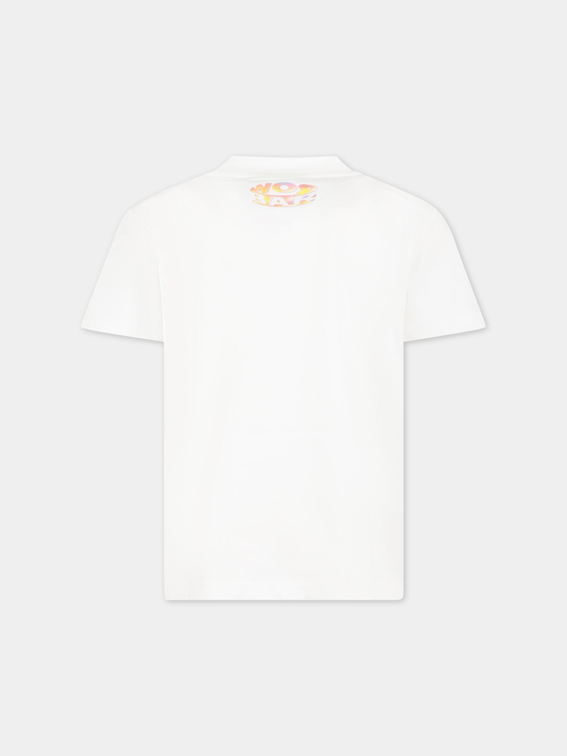T-shirt bianca per bambino con smile nero,Barrow,032936 002