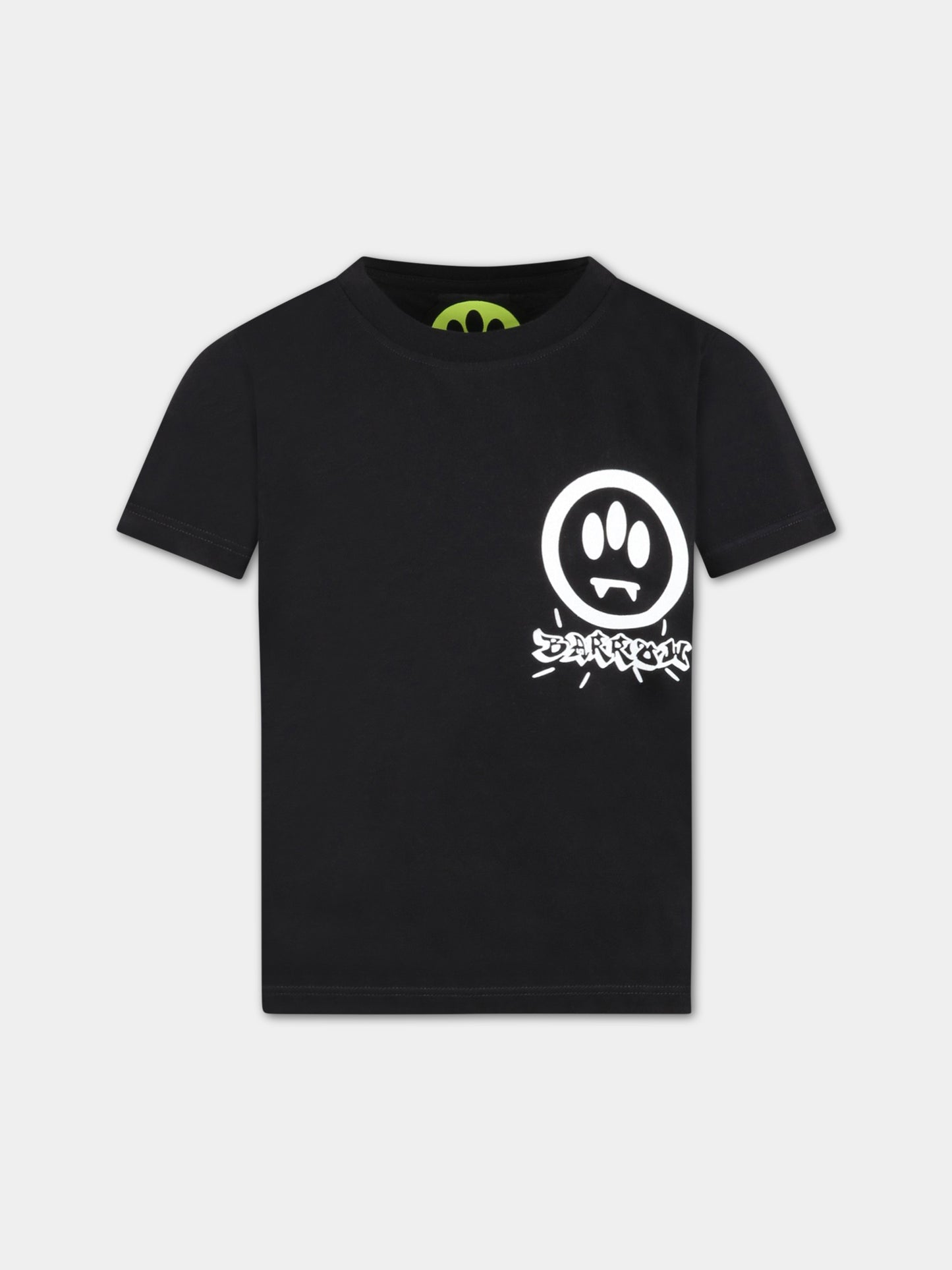 T-shirt nera per bambino con smile e palme,Barrow,033097 110