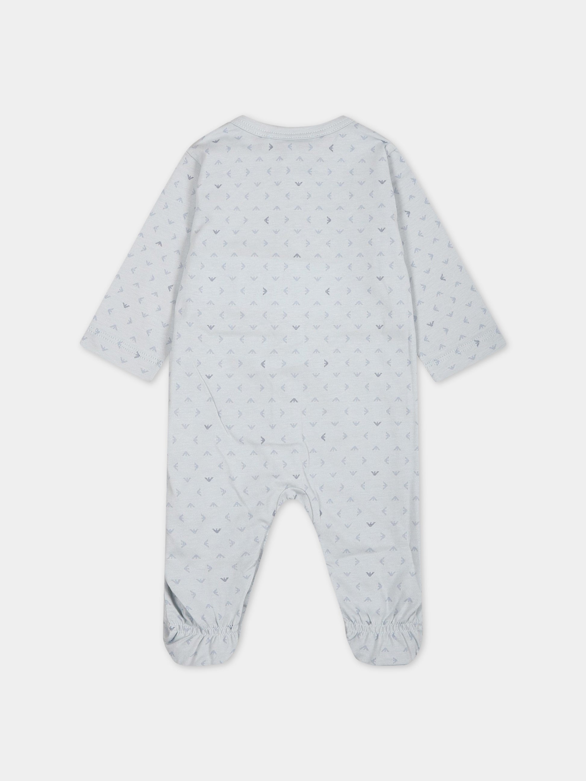 Set per neonato celeste con logo,Armani Junior,8NNV47 NJ05Z F705