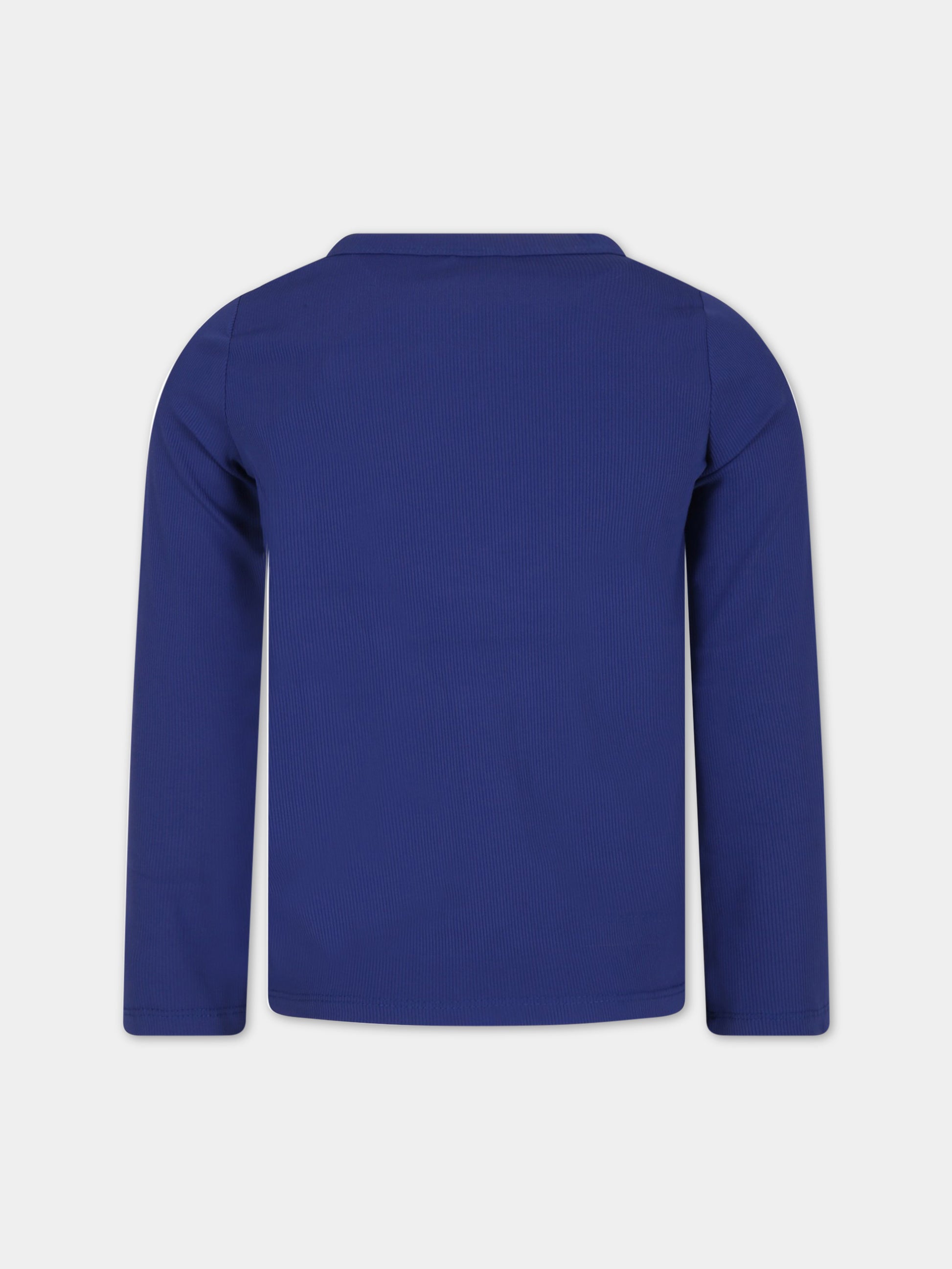 T-shirt blu per bambino con stampa e logo,Bobo Choses,123AC147