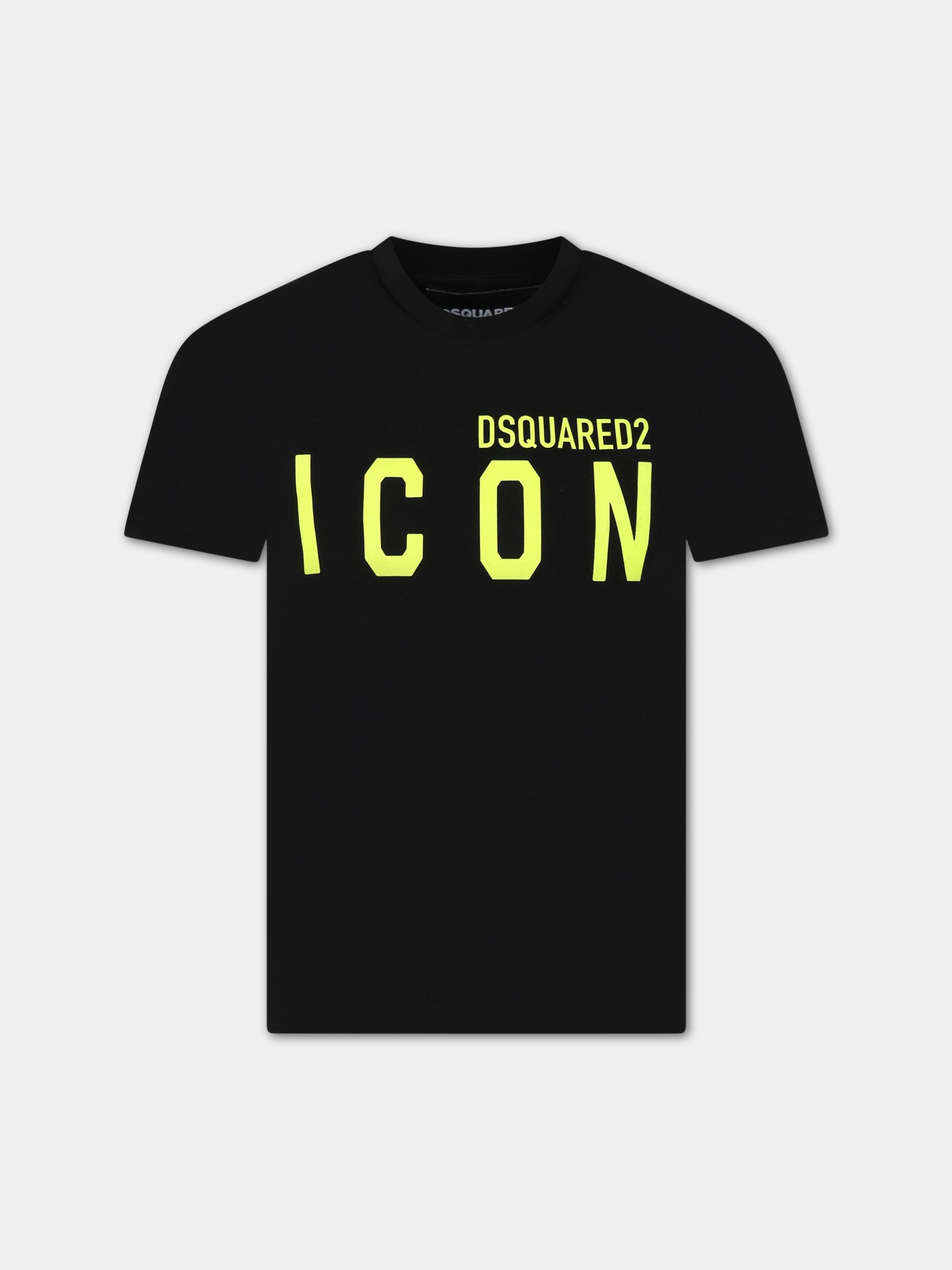 T-shirt nera per bambino con logo,Dsquared2,DQ1697 D00MM DQ90K