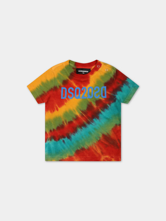 T-shirt multicolor per neonato con logo,Dsquared2,DQ1609 D0A3S DQ255