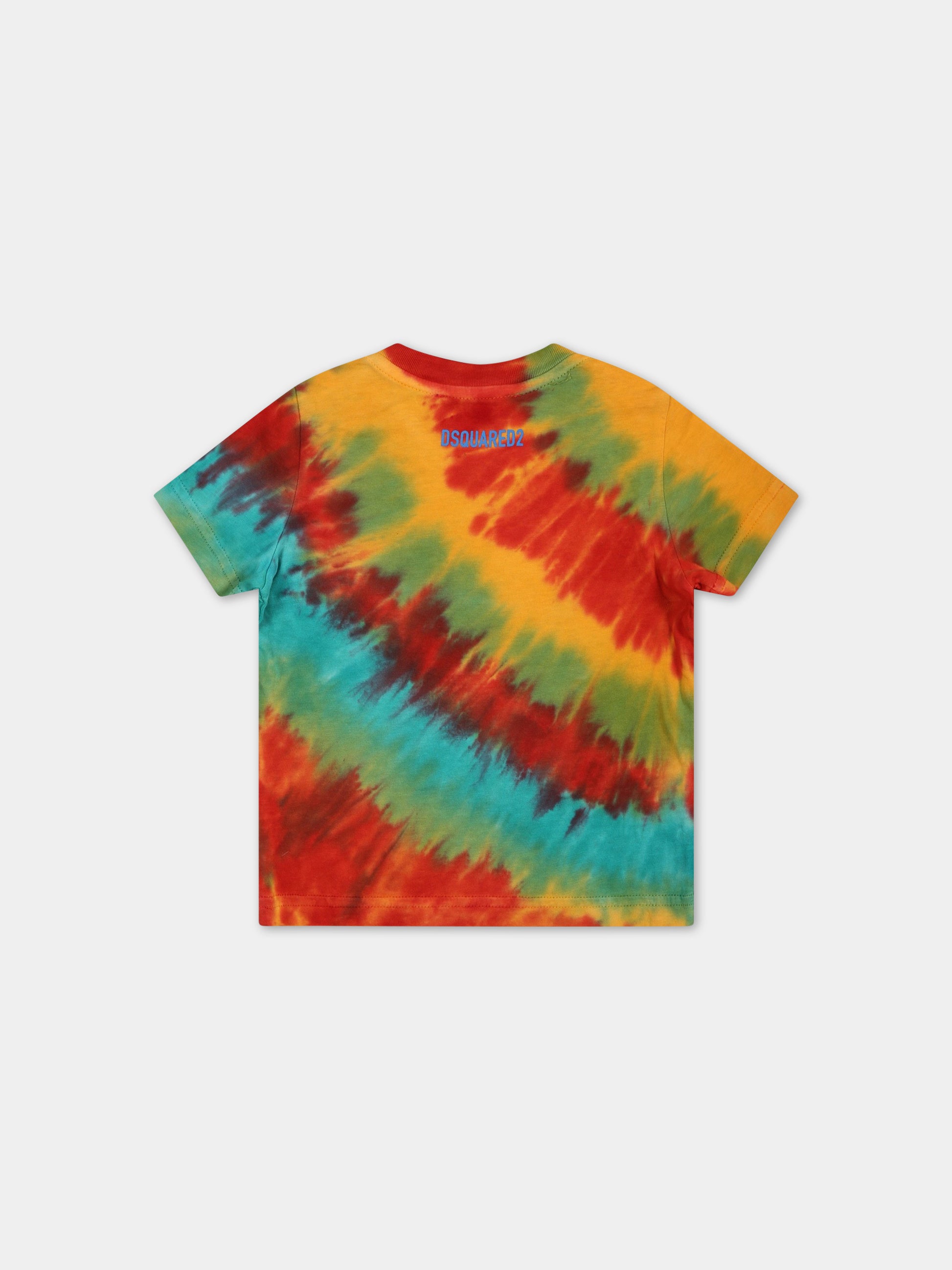 T-shirt multicolor per neonato con logo,Dsquared2,DQ1609 D0A3S DQ255