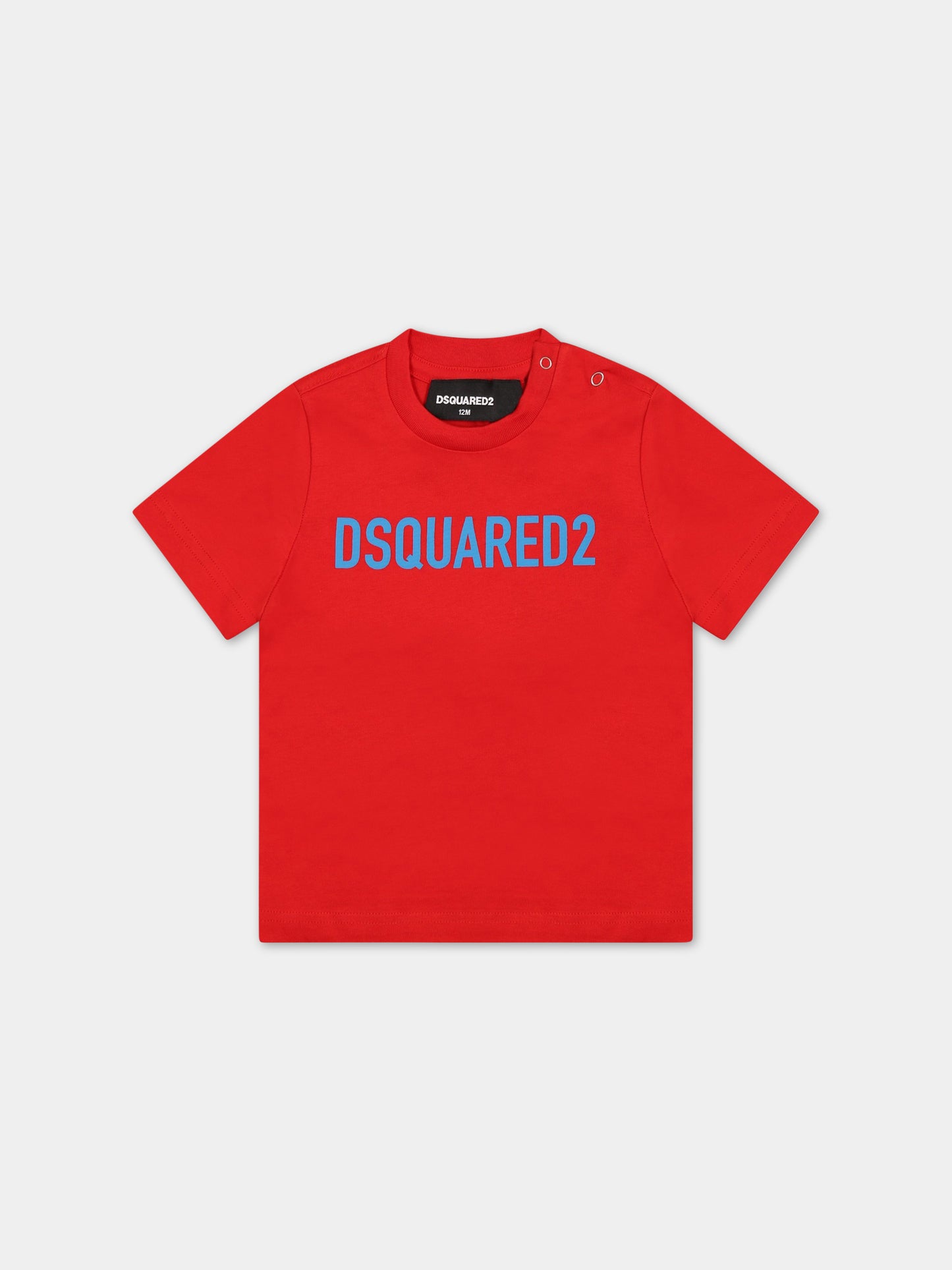 T-shirt rossa per neonato con logo,Dsquared2,DQ1781 D0A4C DQ413