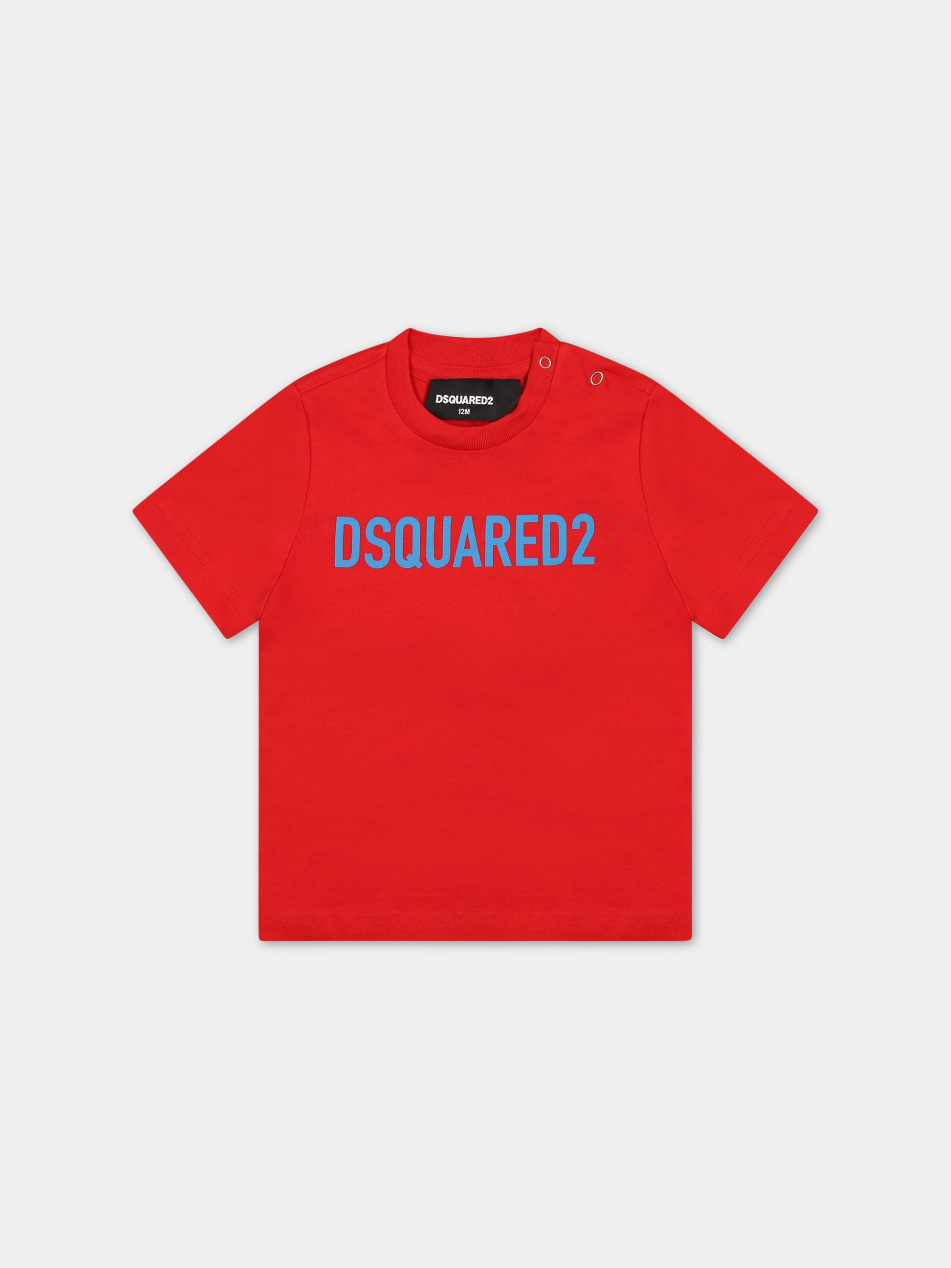 T-shirt rossa per neonato con logo,Dsquared2,DQ1781 D0A4C DQ413