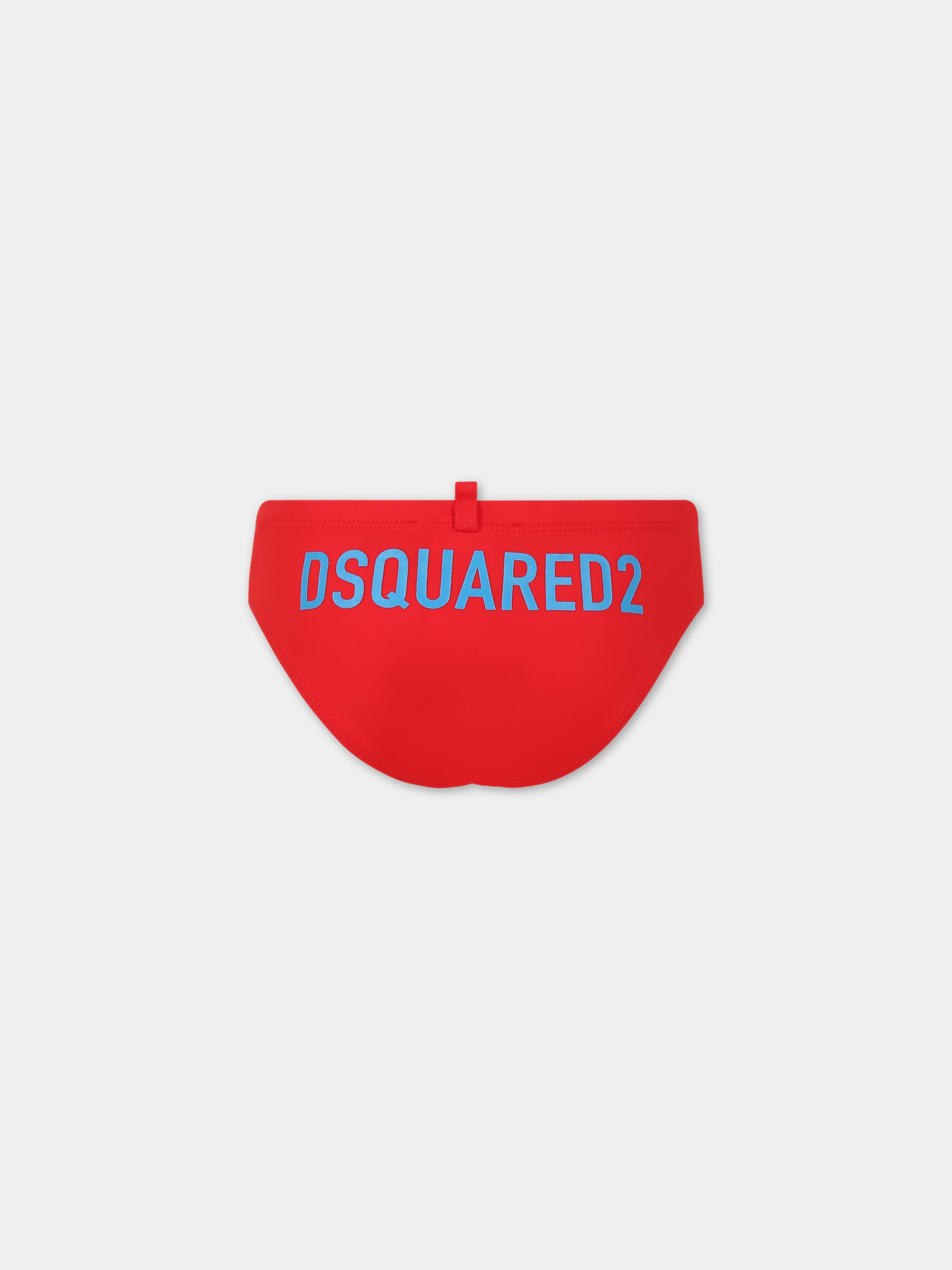 Slip-mare rosso per neonato con logo,Dsquared2,DQ1784 D0A4F DQ413