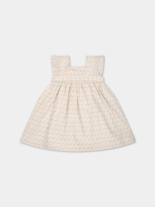 Vestito bianco per neonata con ciliegie,Bonpoint,S03XDRW00110 620