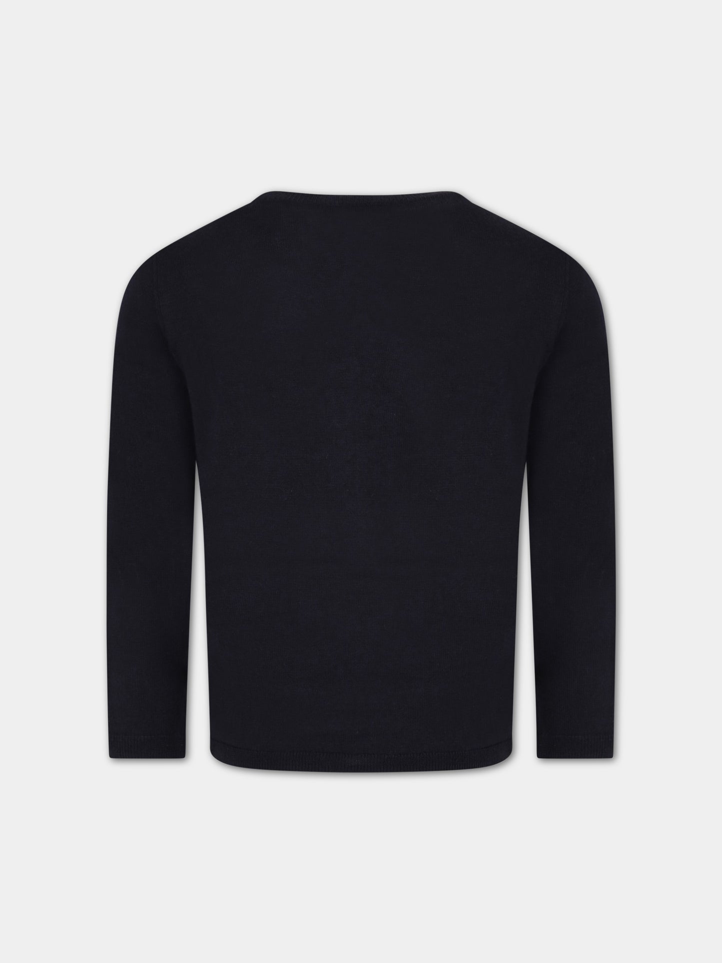 Maglione blu per bambini con logo e iconiche ciliegie,Bonpoint,S03BJUK00001 170