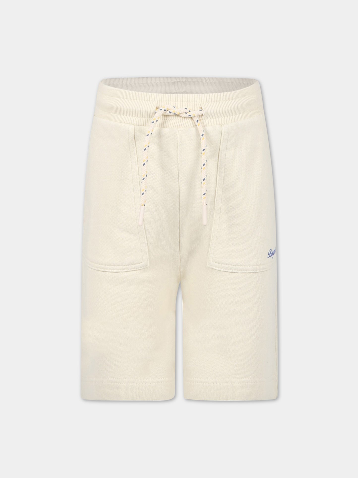 Shorts avorio per bambino con logo,Bonpoint,S03BBEW00008 003A