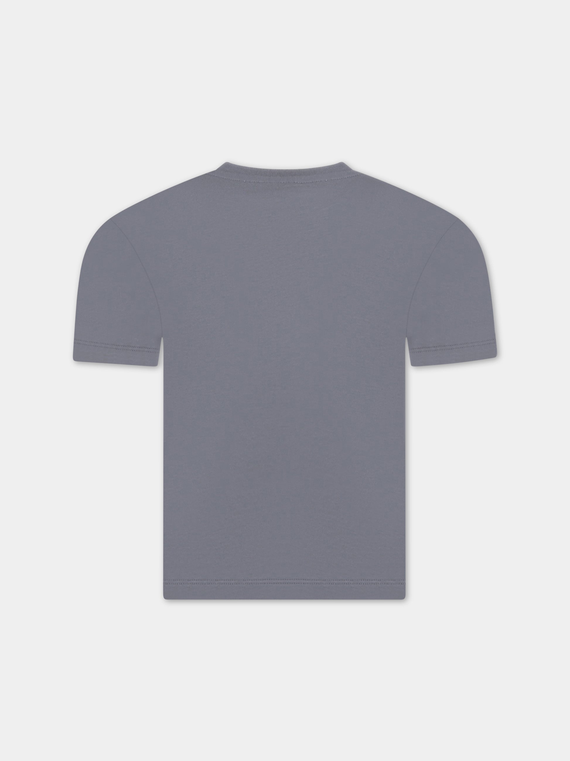 T-shirt grigia per bambina con logo giallo,Bonpoint,S03BTSK00005 114