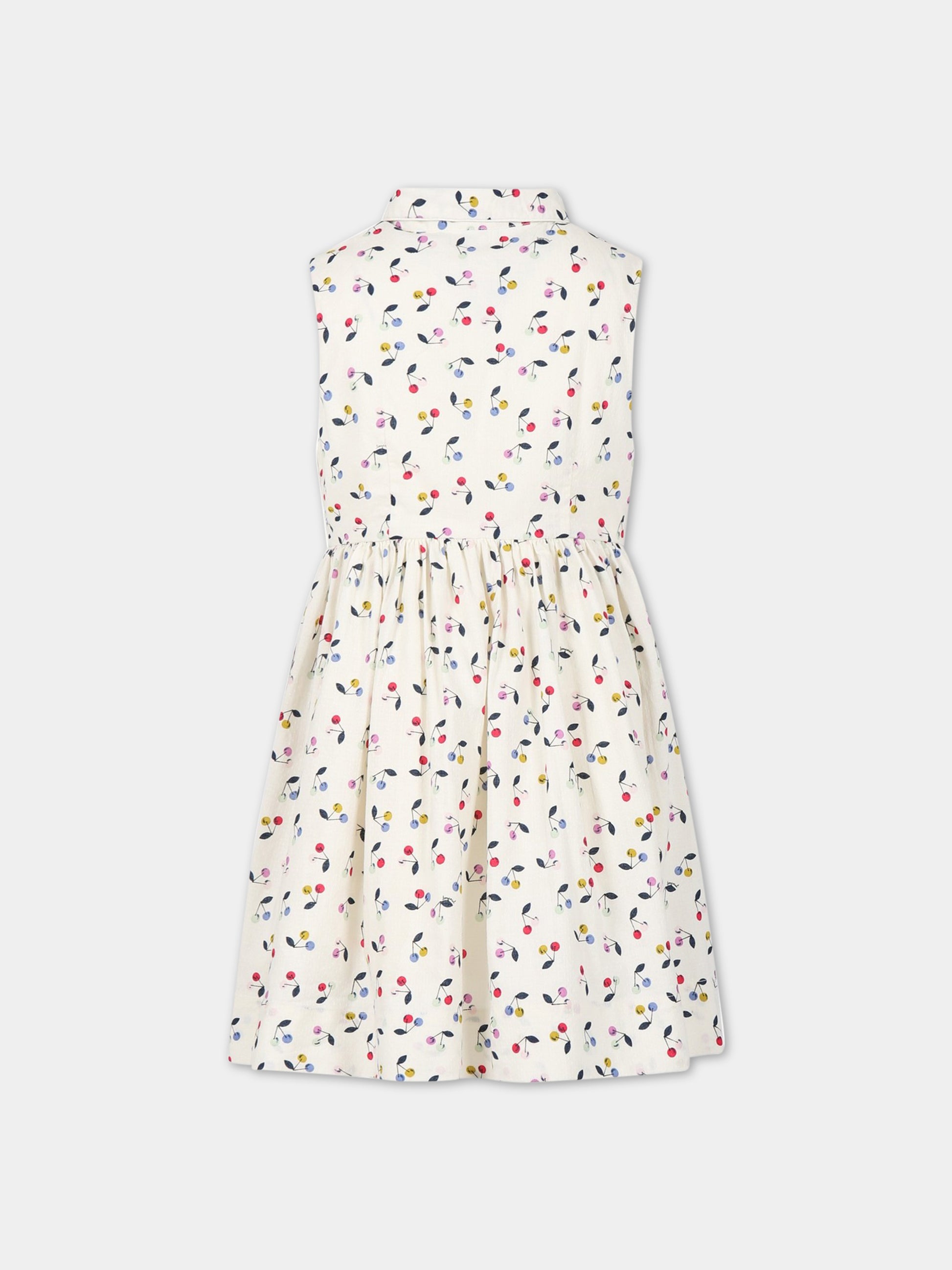 Vestito avorio per bambina con ciliegie,Bonpoint,S03GDRW00005 680