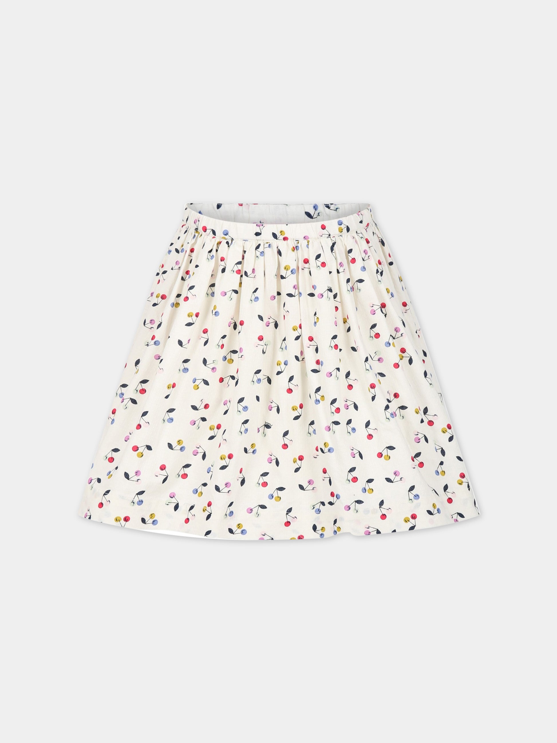 Gonna avorio per bambina con ciliegie,Bonpoint,S03GSKW00008 680