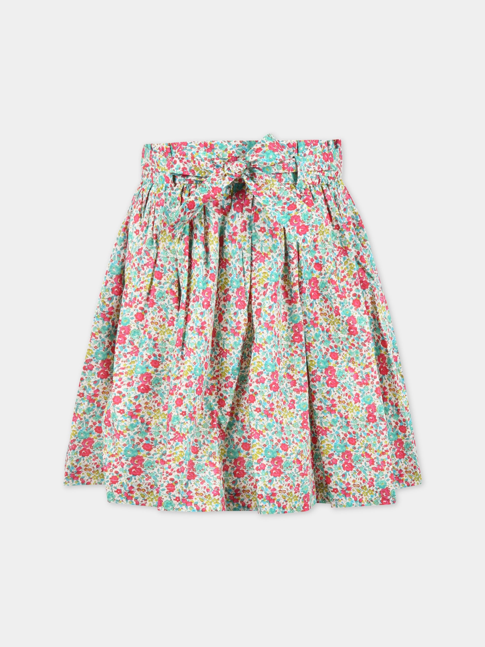Gonna multicolor per bambina con stampa Liberty,Bonpoint,S03GSKW00010 544A