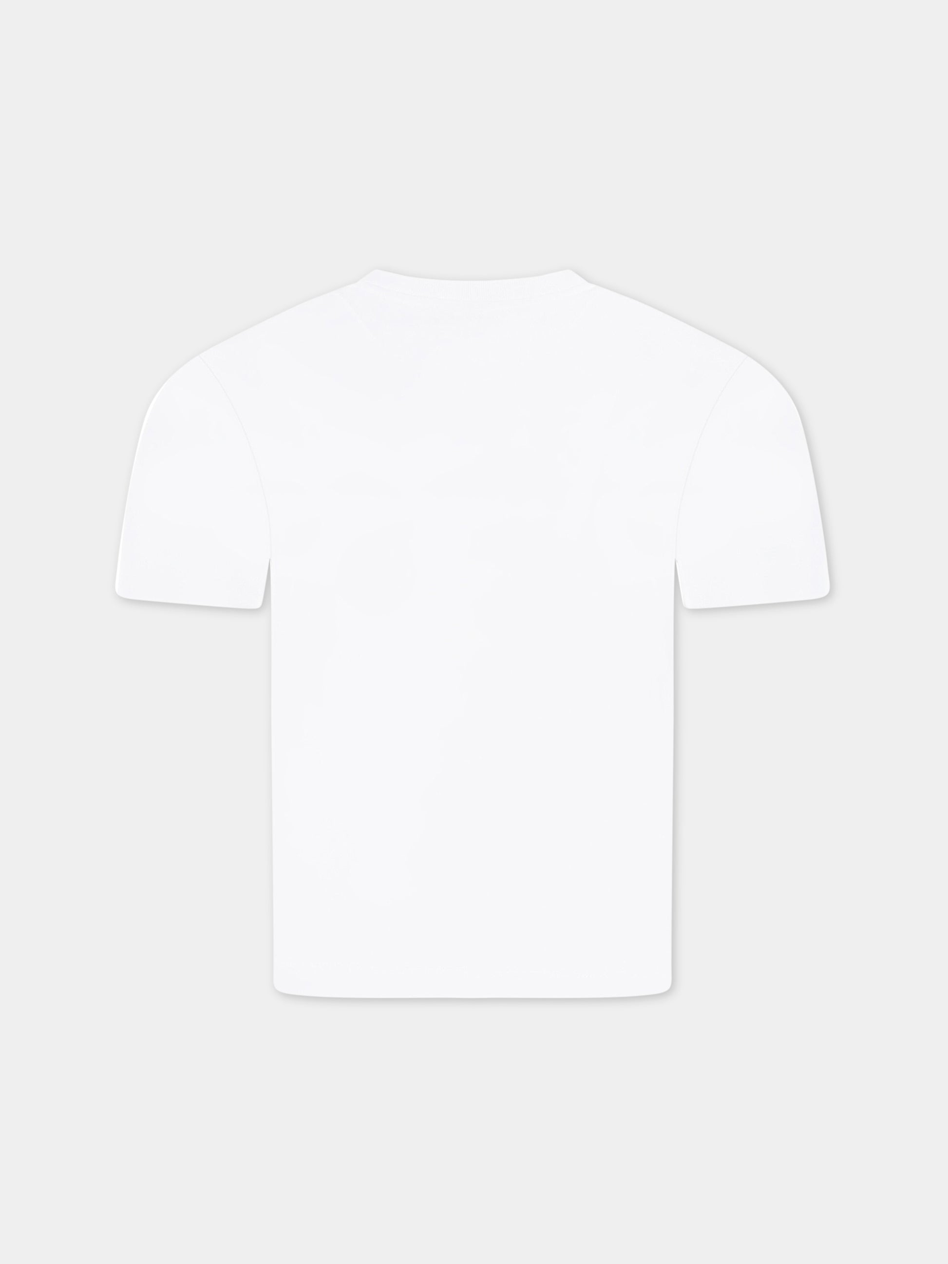 T-shirt bianca per bambina con logo rosso,Bonpoint,S03GTSK00009 100