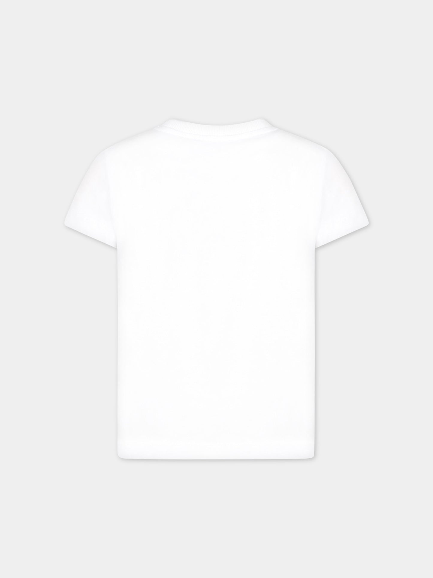 T-shirt bianca per bambino con Teddy Bear sul petto,Moschino Kids,HNM03U LAA02 10101