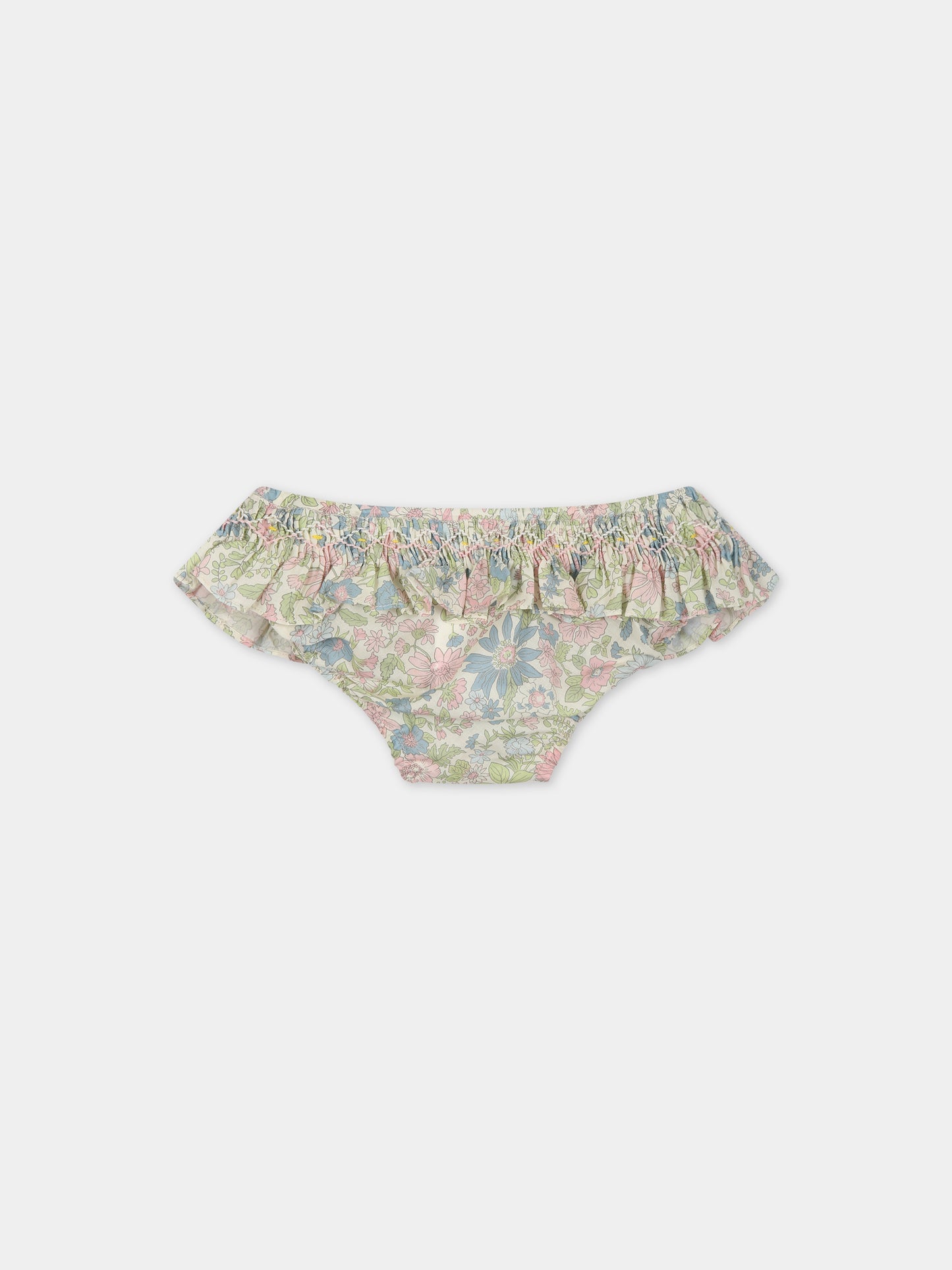 Slip multicolor per neonata con stampa fiori,Bonpoint,S03XSSW00100 520