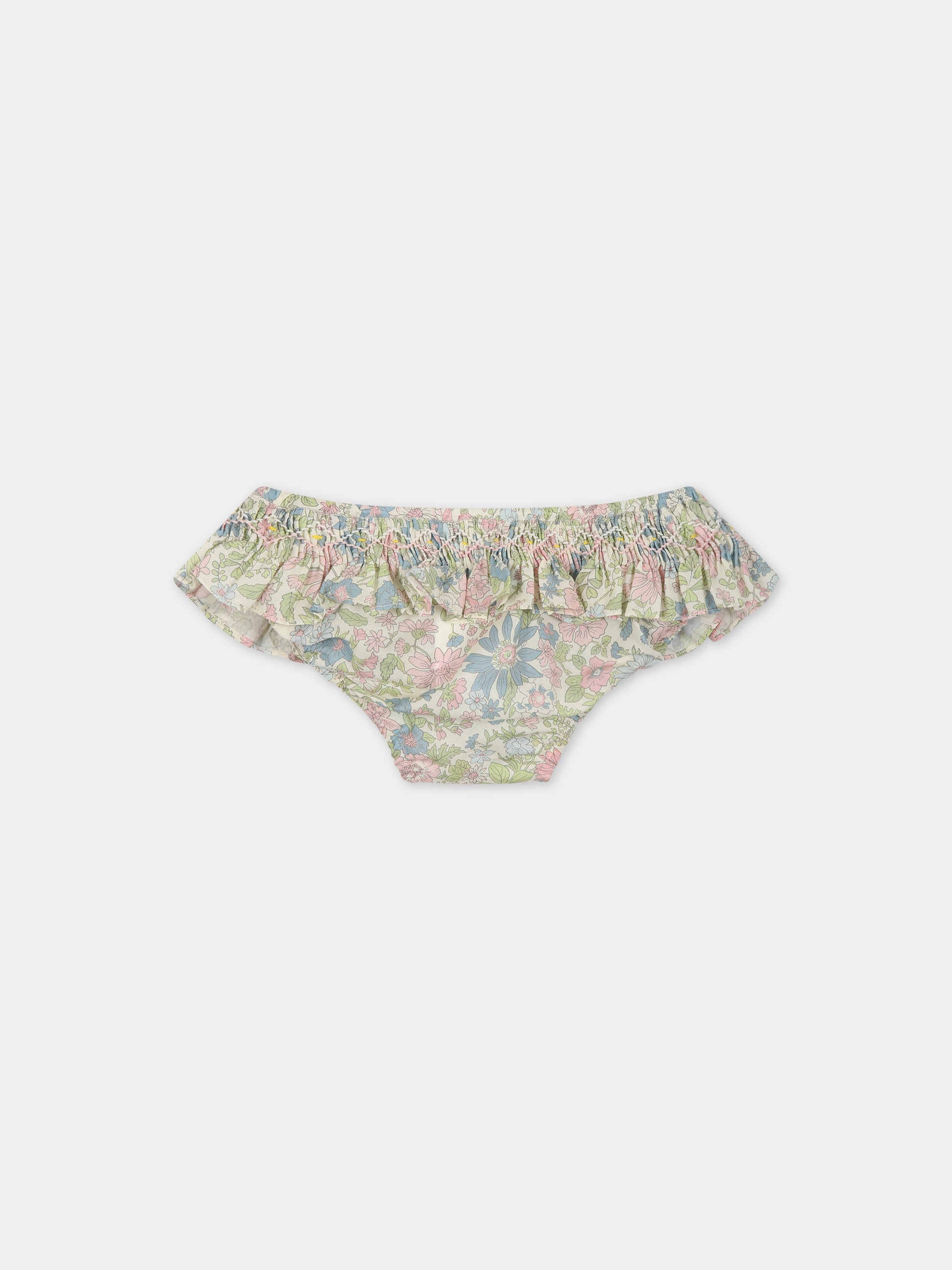 Slip multicolor per neonata con stampa fiori,Bonpoint,S03XSSW00100 520