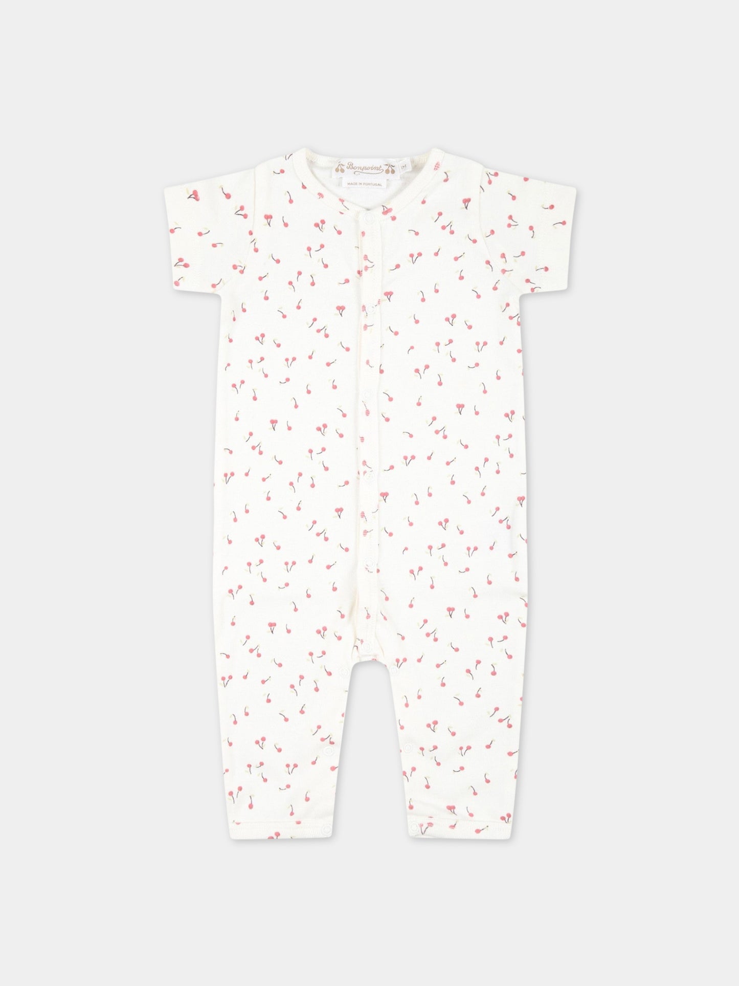 Tutina avorio per neonata con ciliegie,Bonpoint,S03XOVK00050 622C