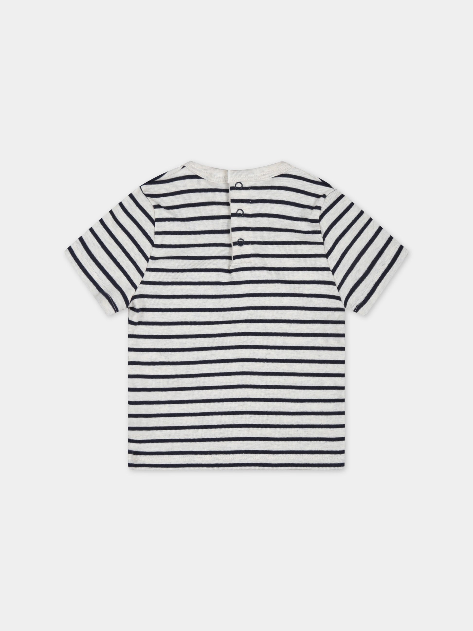 T-shirt multicolor per neonato con logo,Petit Bateau,A076X MONTELIMAR/PEPS