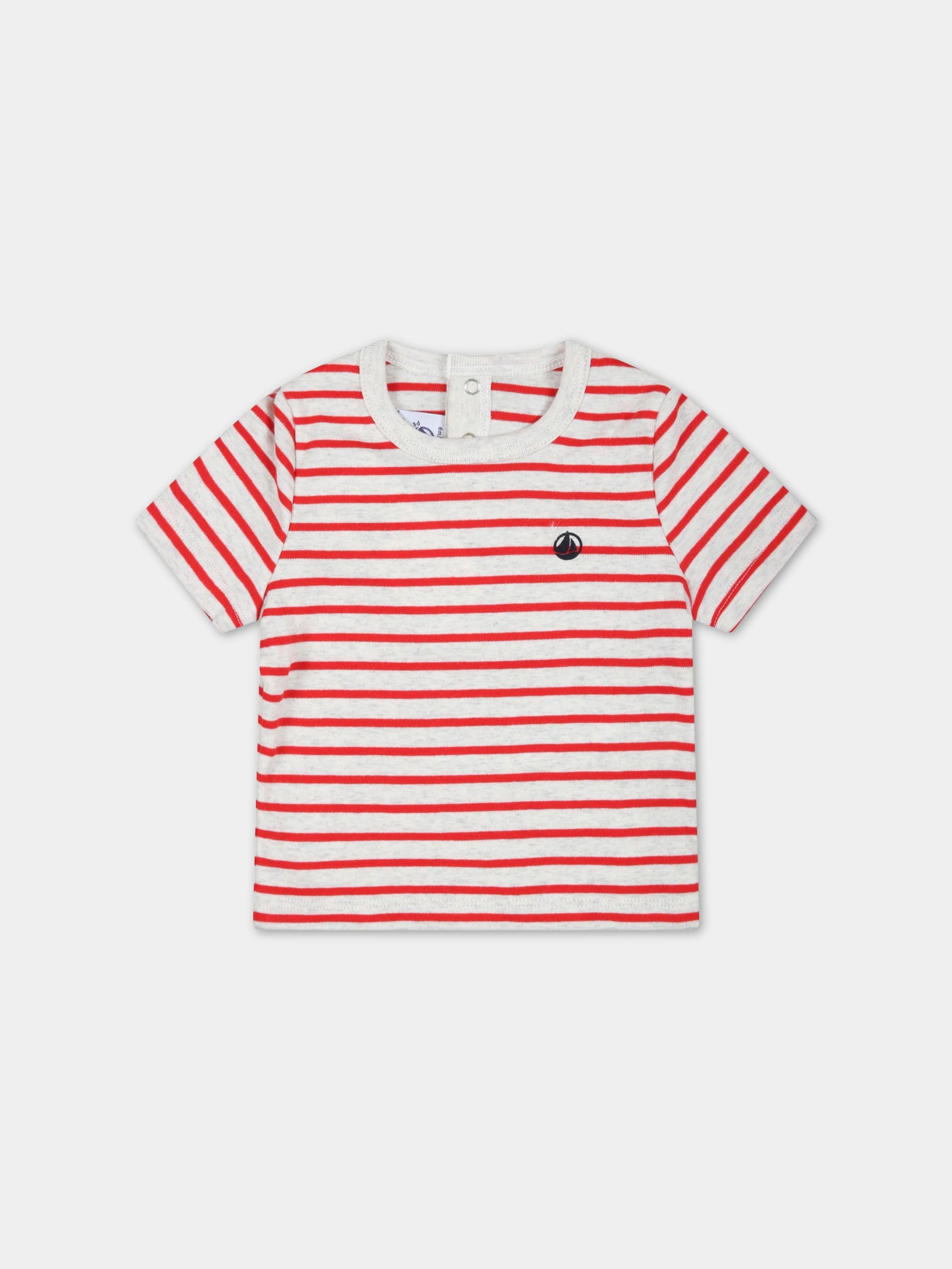 T-shirt multicolor per neonato con logo,Petit Bateau,A076X MONTELIMAR/SMOKING