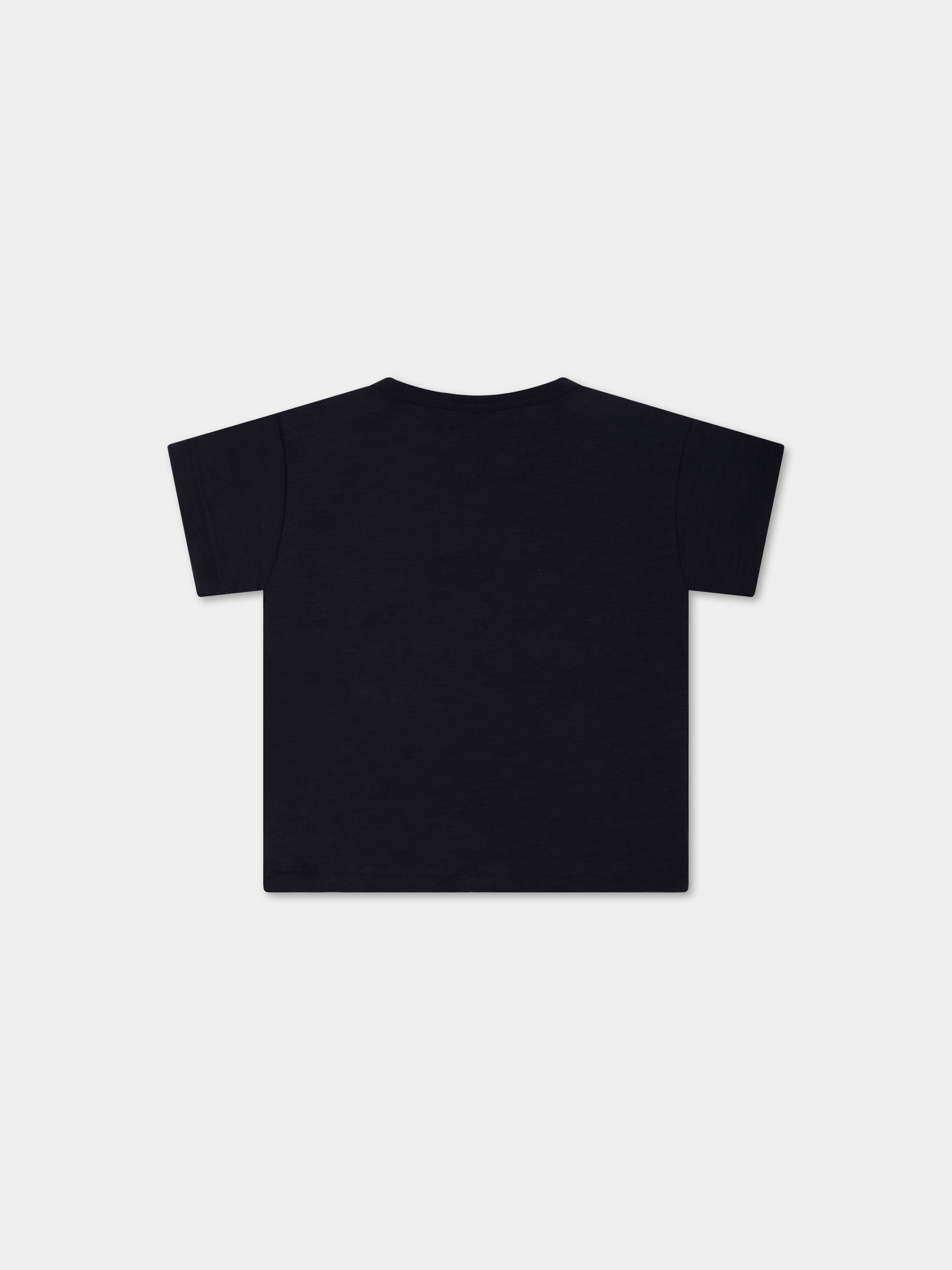T-shirt blu per neonato con logo,Petit Bateau,A07BA SMOKING