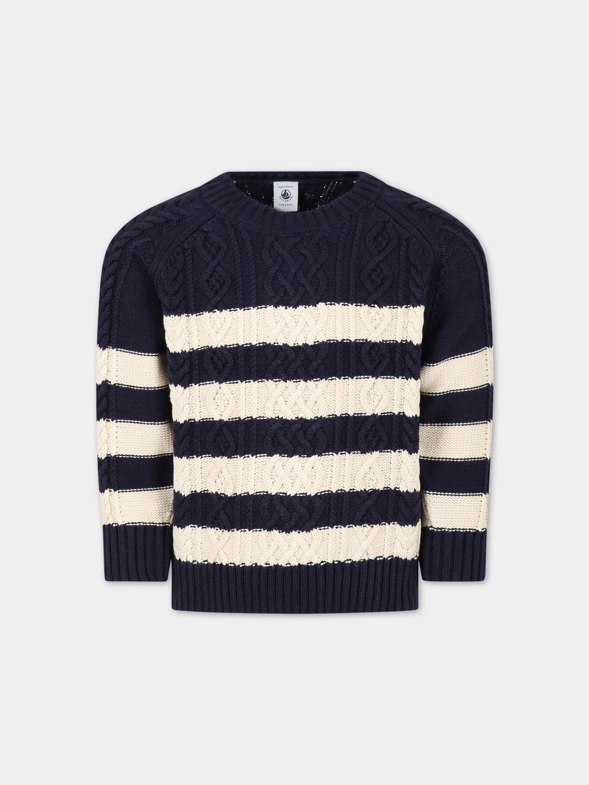 Maglione multicolor per bambino,Petit Bateau,A07M1 SMOKING/AVALANCHE