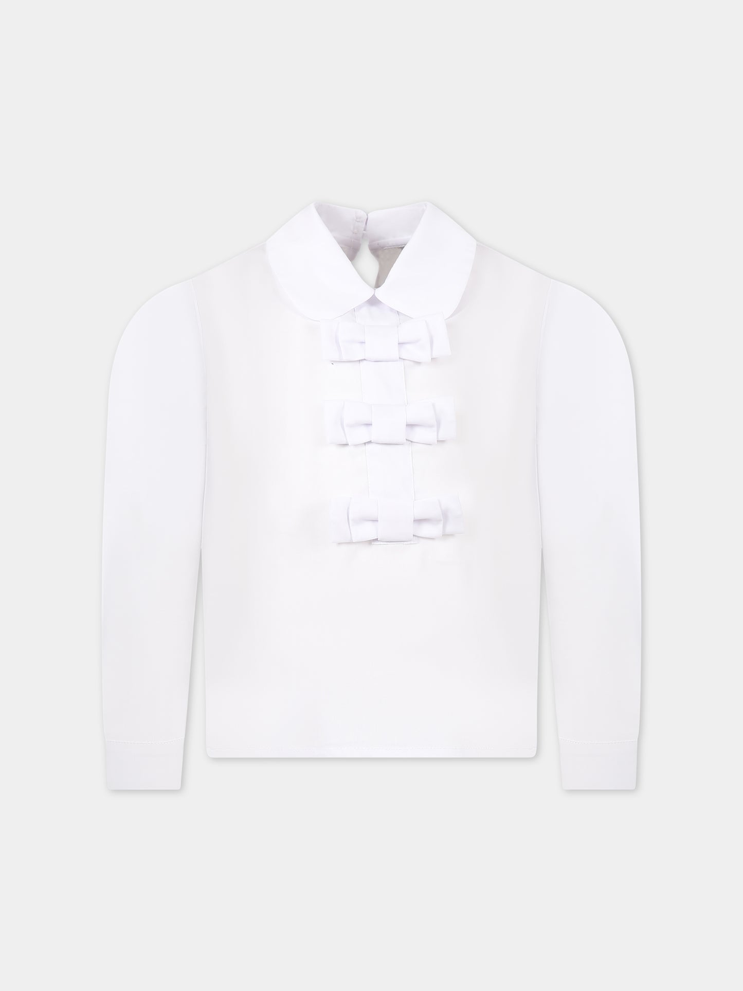 Camicia bianca per bambina con fiocco,Simonetta,SS5A80 P0263 100