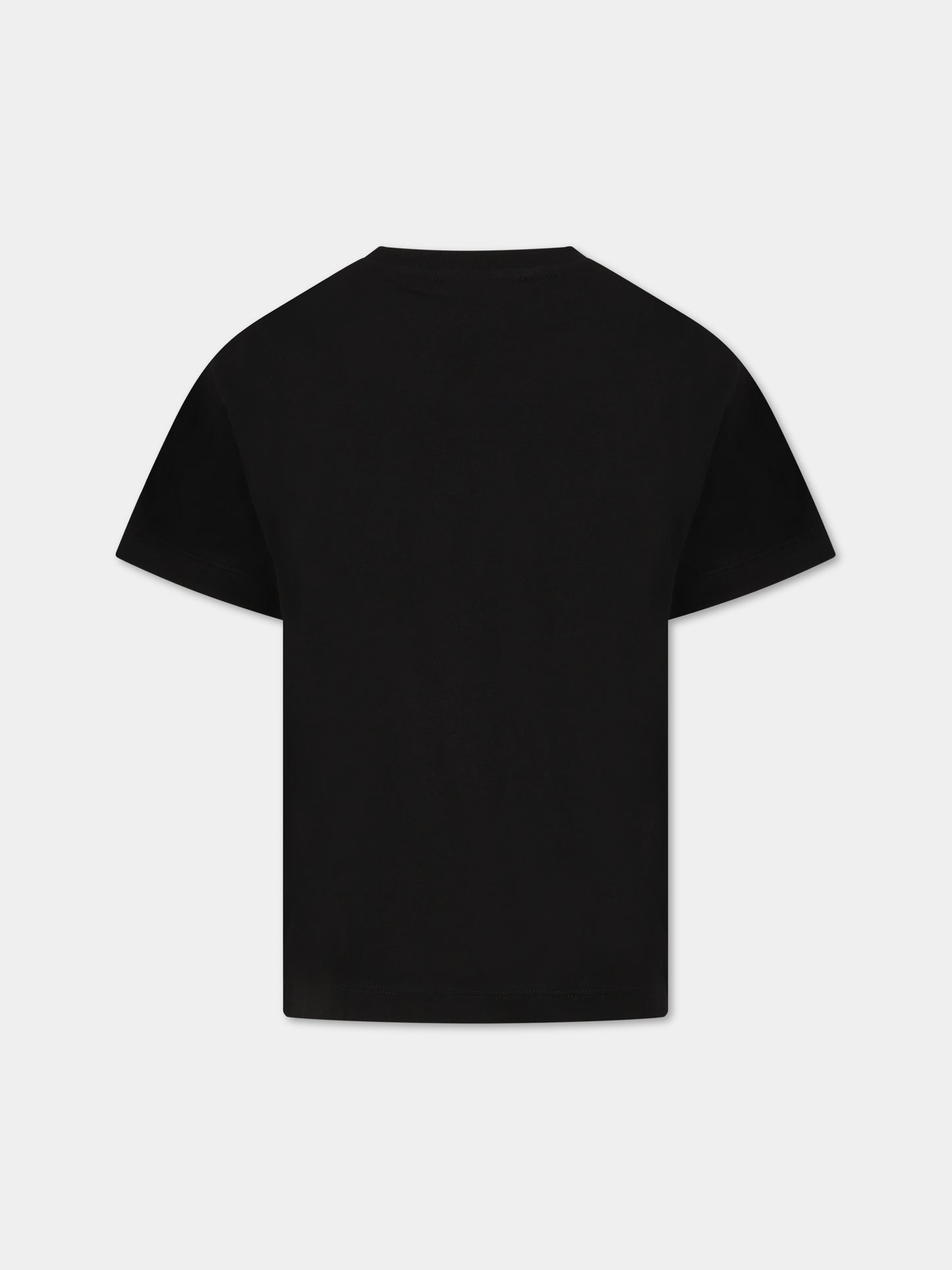 T-shirt nera per bambini con logo,Balmain Kids,BS8R41 J0177 930BC