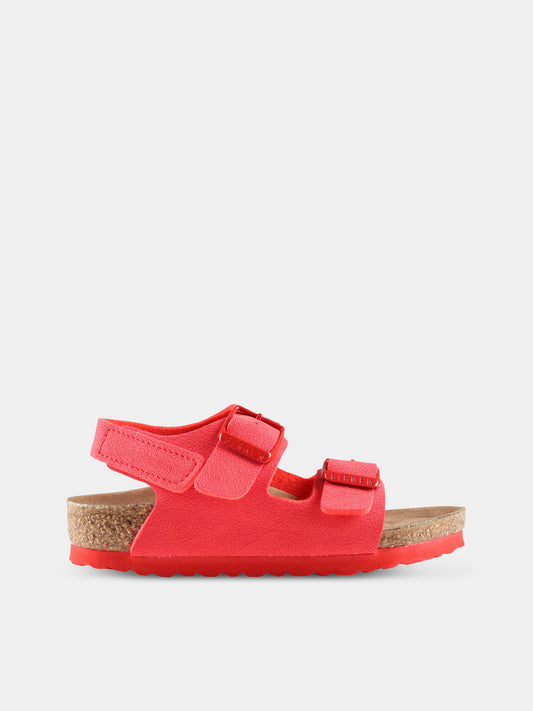 Sandali rossi  Milano HL Kids  per bambini con logo,Birkenstock,1023365
