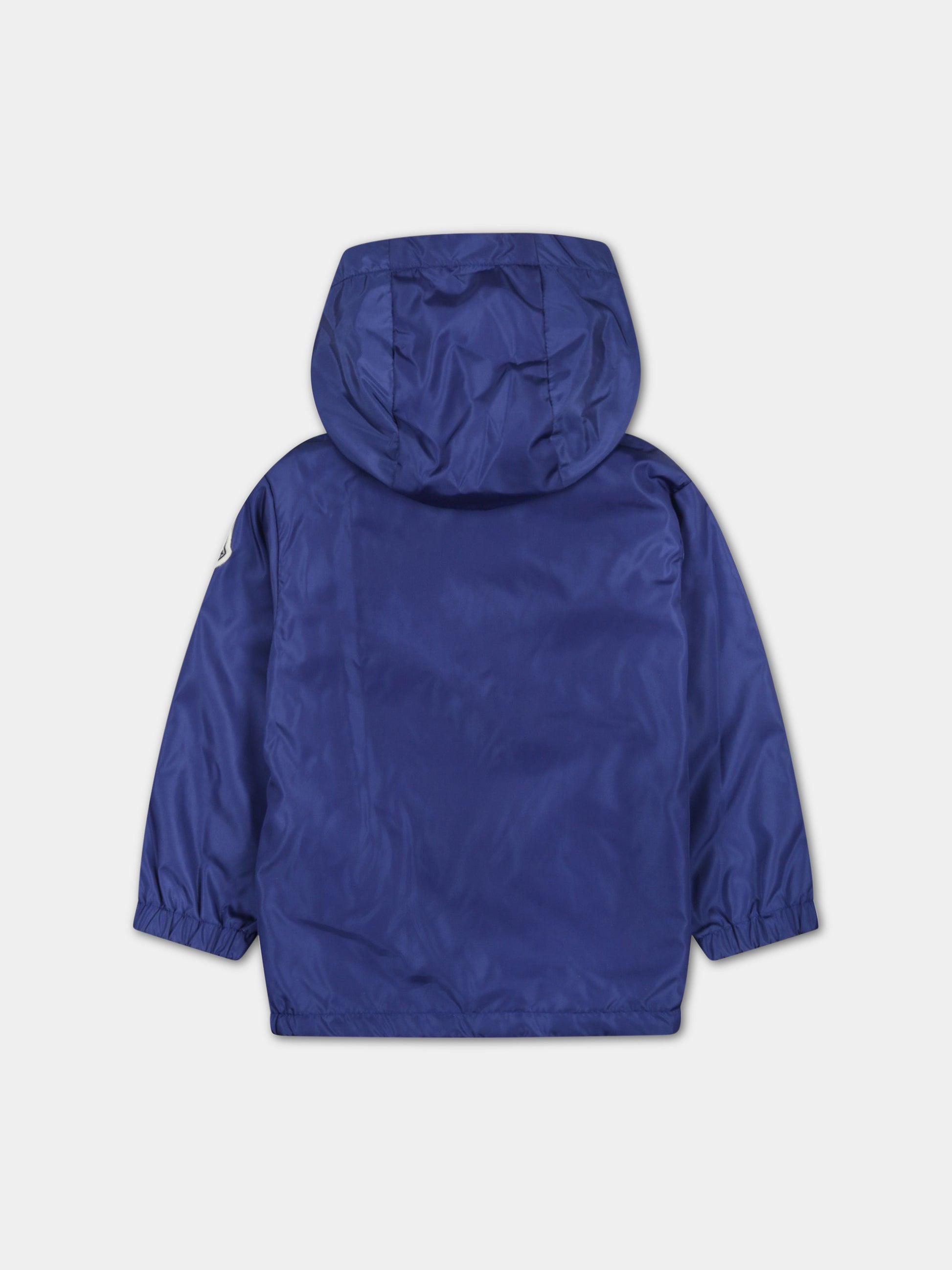 Giacca  Erdvile  blu a vento per neonato con logo e patch,Moncler Kids,951 1A00012 539ZD 750