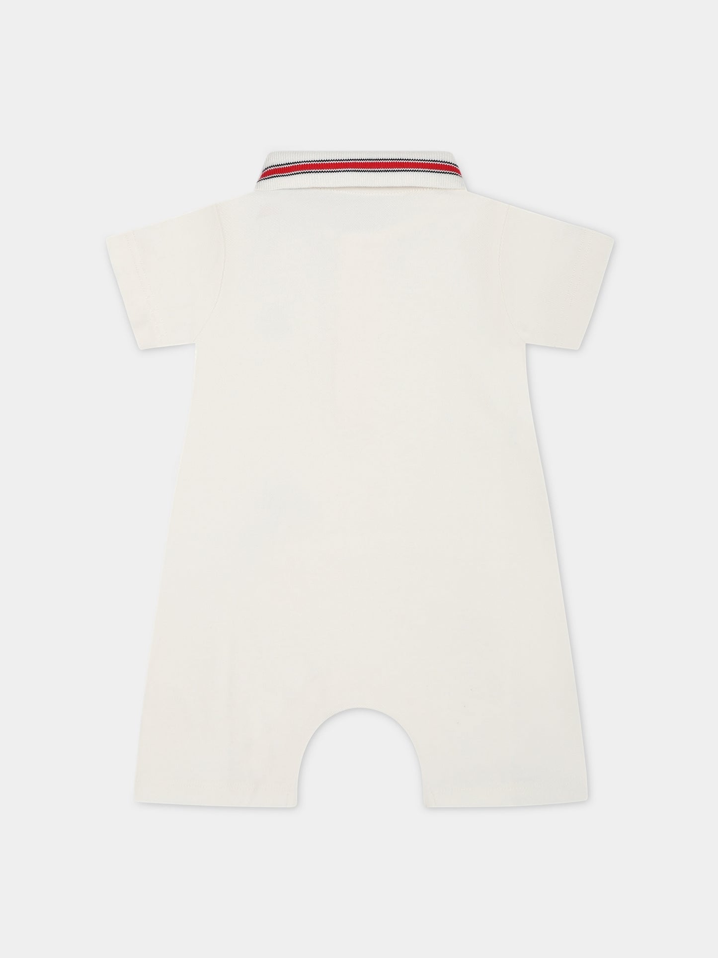 Pagliaccetto bianco per neonati con logo,Moncler Kids,951 8L00005 8496F 034
