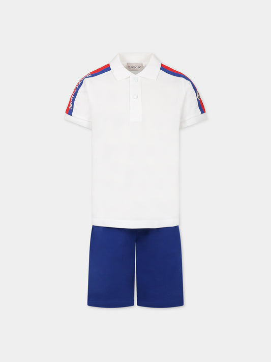 Completo multicolor per bambino con logo e dettagli blu e rosso,Moncler Kids,954 8M00023 83907 002