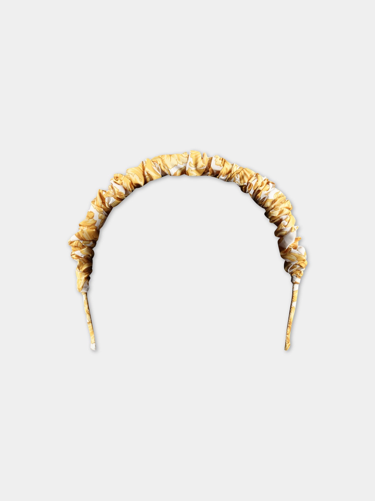 Cerchietto bianco per bambina con stampa Barocco,Versace,1003855 1A06937 5W050