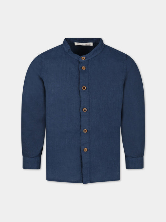 Camicia blu per bambino,Zhoe & Tobiah,LIN3 11