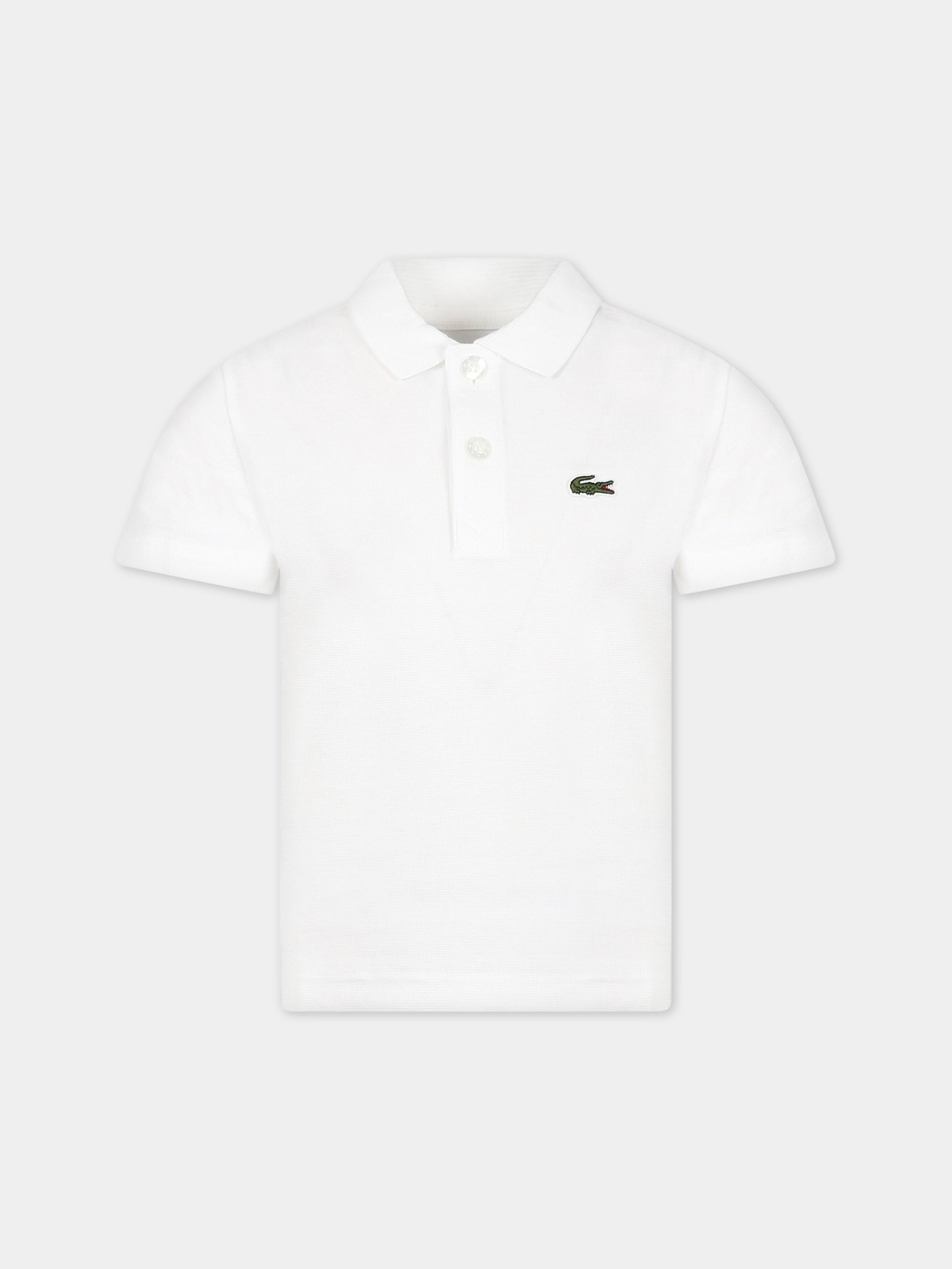 Polo bianca per bambino con iconico logo,Lacoste,DJ0642 001