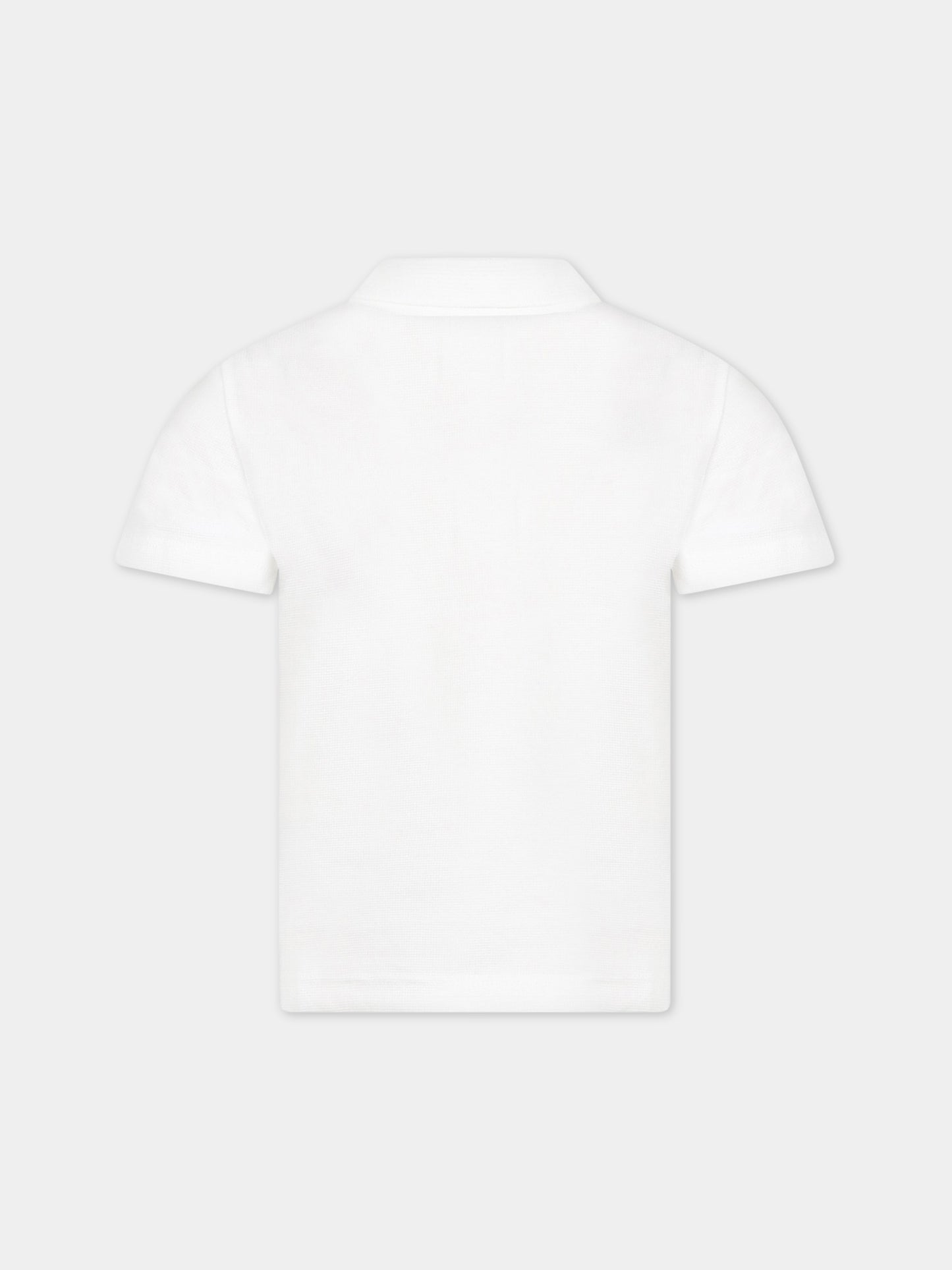 Polo bianca per bambino con iconico logo,Lacoste,DJ0642 001